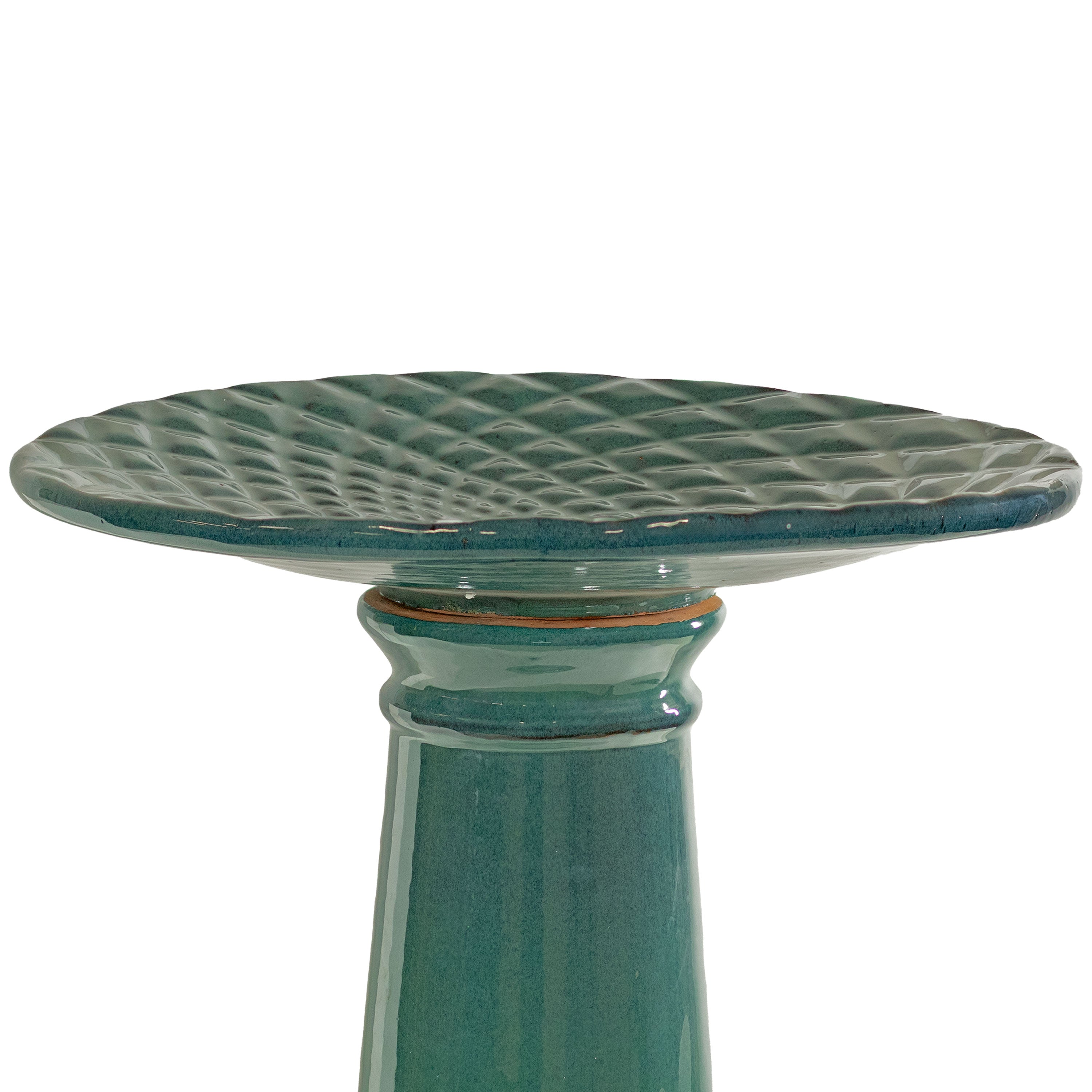Sunnydaze Rennes 22.5 Inch Turquoise Outdoor Ceramic Bird Bath - Garden Decor for Attracting Birds & Enhancing Backyard Aesthetics