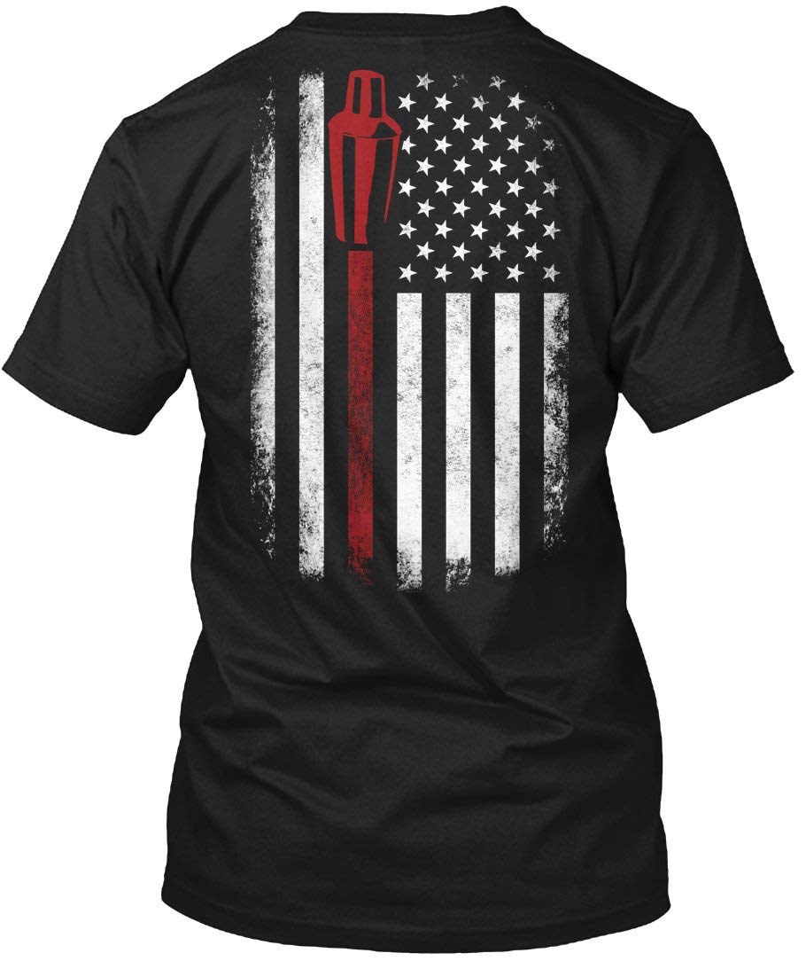 Bartender T-Shirt with American Flag Design - USA Patriotic Bartender Shirt for Men & Women - Perfect for Bartending, 4th of July, and Patriotic Events