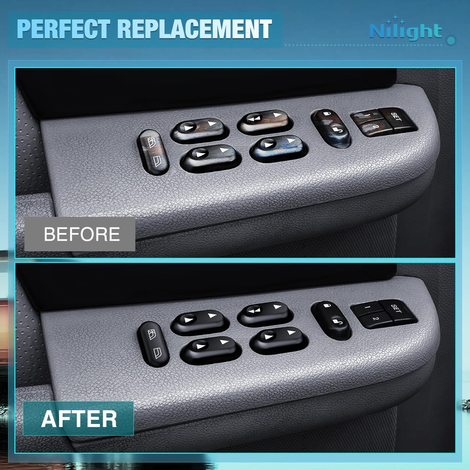 2003-2008 Ford F-150, Expedition, Crown Victoria & Lincoln Mark LT Power Window Master Switch - Replacement Auto Part for Smooth Window Operation - Perfect for DIY Car Repairs and Vehicle Maintenance
