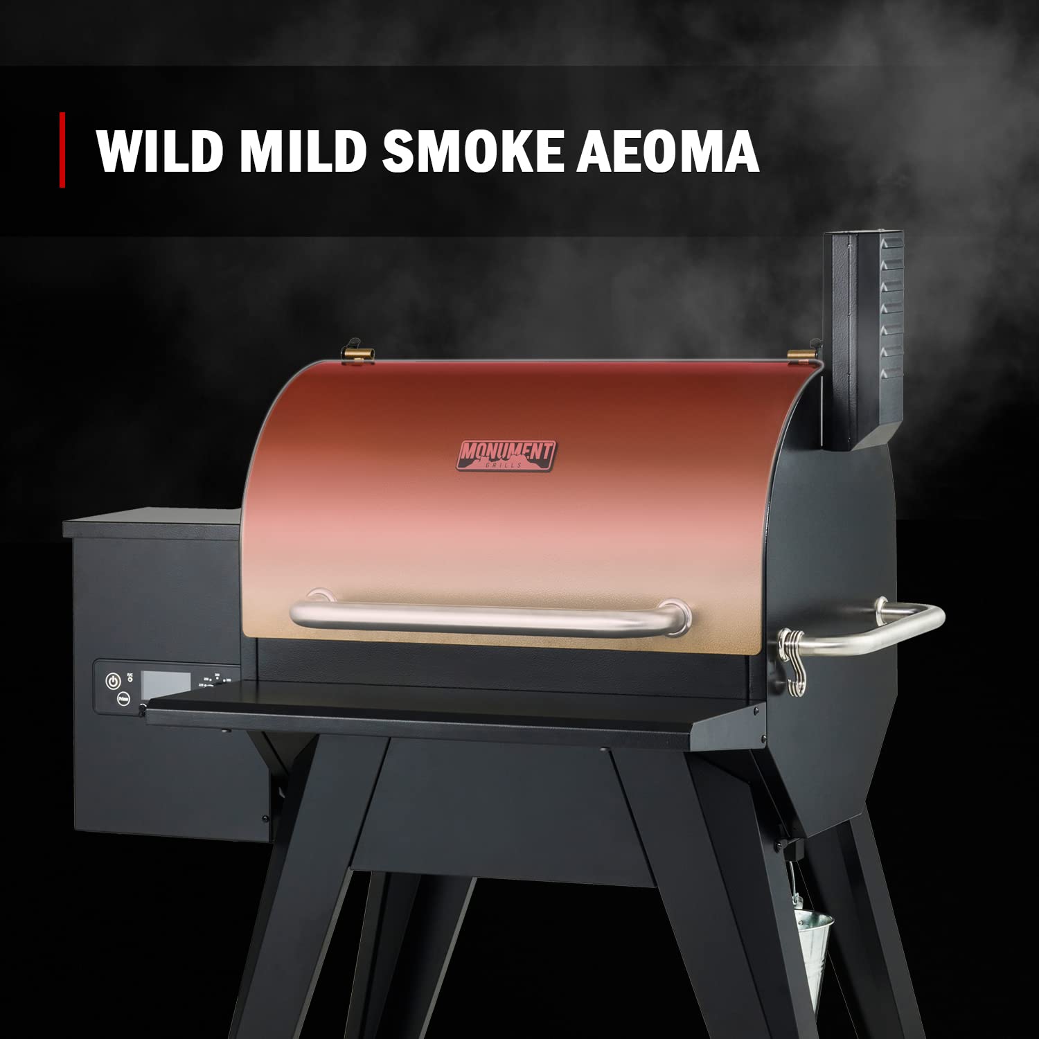 Monument Grills 86030 Wood Pellet Grill and Smoker - Bronze Outdoor BBQ Grill with Chimney for Backyard, Patio, and Tailgating | Perfect for Smoking, Grilling, and Roasting Meats