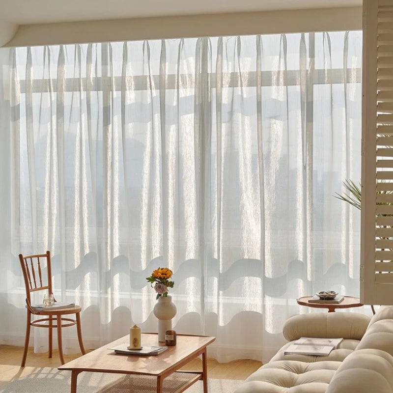 Lillian Gold Gauze Jacquard Sheer Custom Curtains for Living Room & Bedroom - Elegant Window Drapes with Light Filtering Design