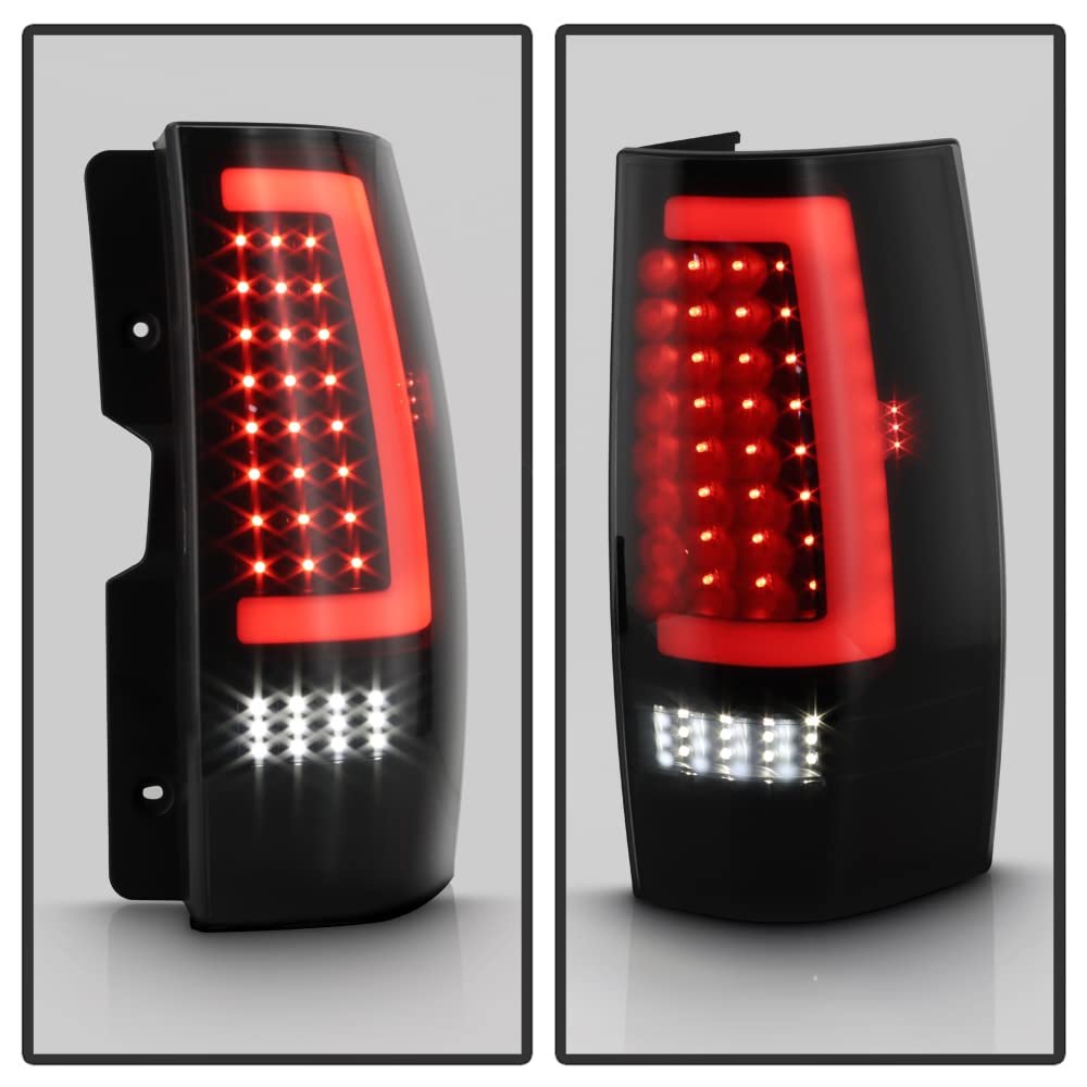 ACANII Black Smoked Full LED Tail Lights Brake Lamps Pair for 2007-2014 Chevy Suburban Tahoe & GMC Yukon - Left+Right Set, Enhanced Night Visibility & Style Upgrade for Trucks & SUVs