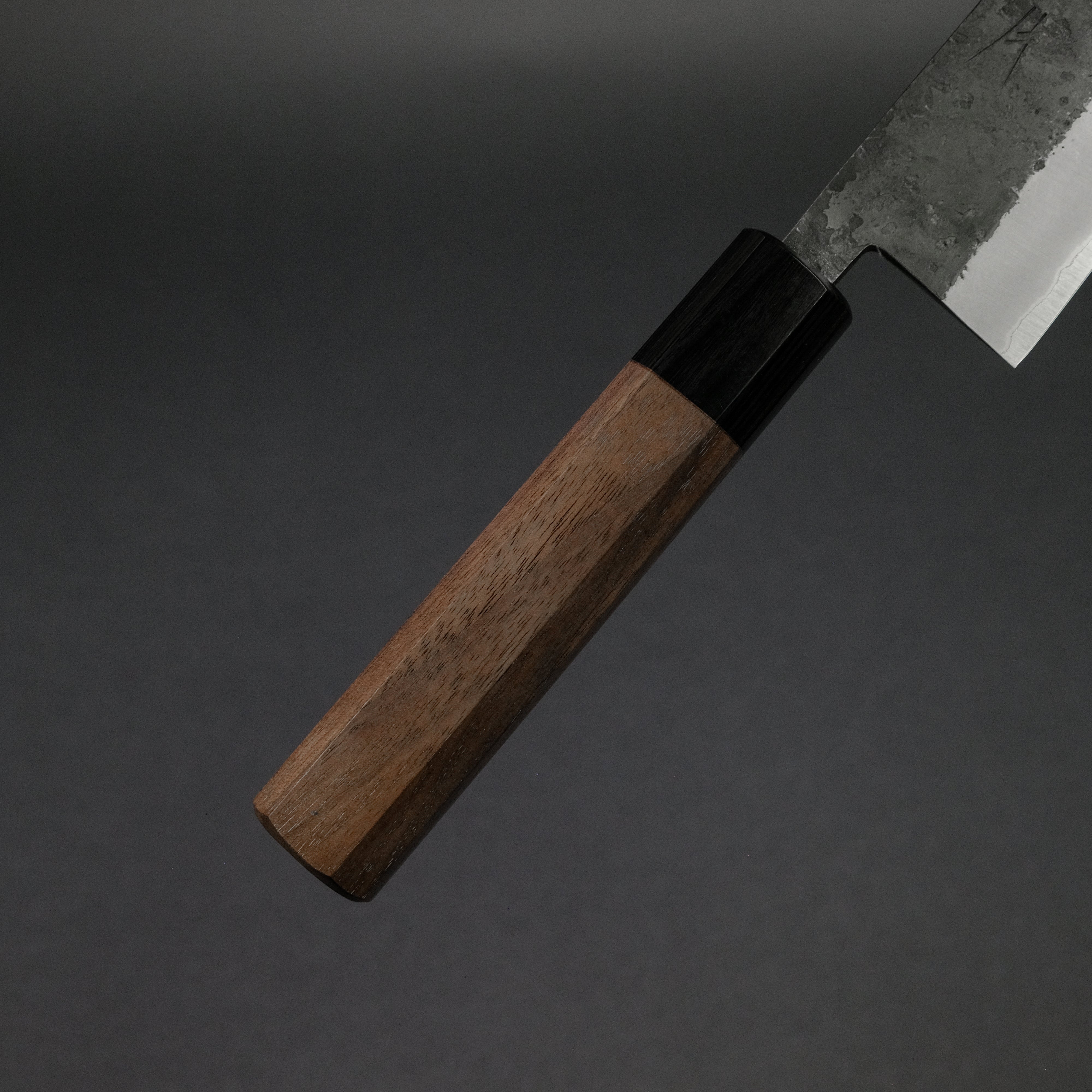 Hitohira Harima Forged Blue Super Stainless Clad Santoku Knife with Walnut Handle - Premium Japanese Chef Knife for Slicing, Dicing & Chopping Vegetables, Meat & Fish