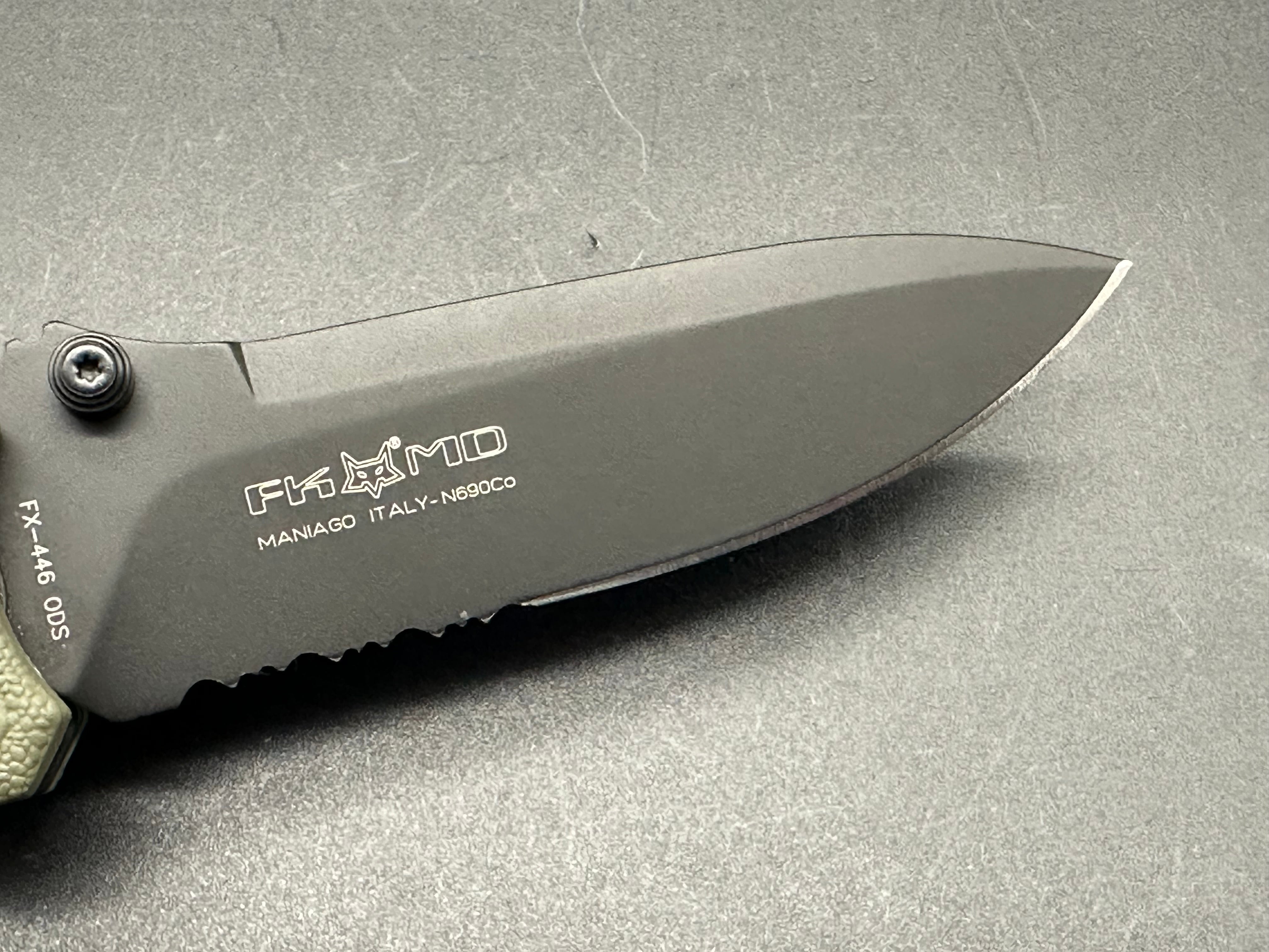 Fox Knives PREDATOR II Liner Lock Folding Knife - OD Green Tactical EDC Pocket Knife for Outdoor Camping, Hunting & Survival Gear