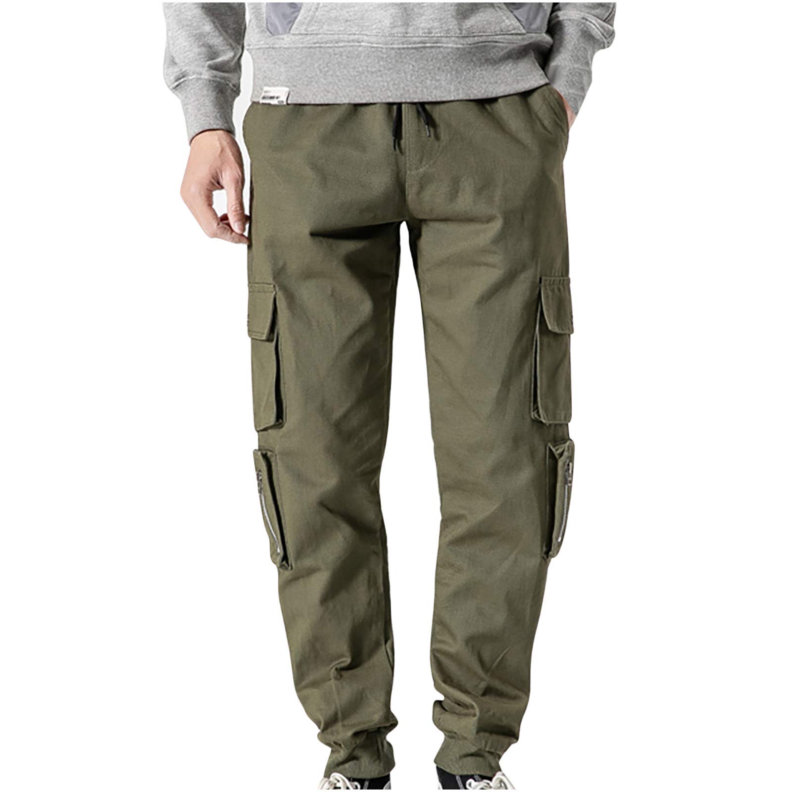 **Men's Cargo Pants - Relaxed Fit Combat Work Pants with Multiple Pockets | Durable Casual & Safety Trousers for Outdoor, Hiking, and Workwear**