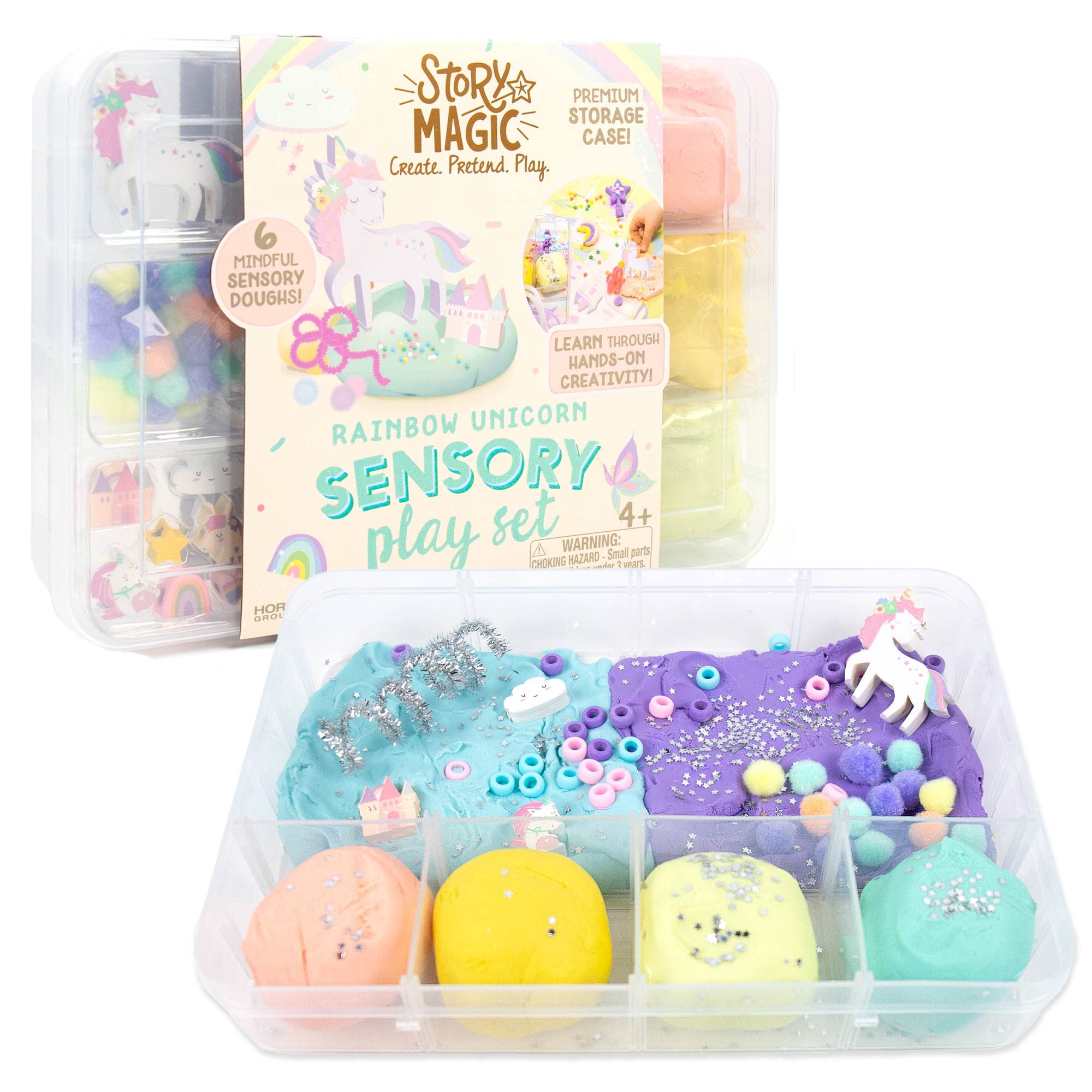 Magic Rainbow Unicorn Sensory Play Set for Kids - Educational Toys to Build Cognitive Development & Fine Motor Skills | Tactile Learning Activities for Preschoolers Ages 4-8 | Perfect for Travel, Classroom & Home Playtime
