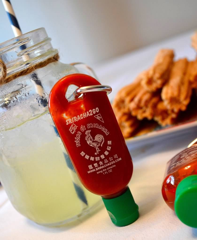 Sriracha2Go - Huy Fong Sriracha Hot Sauce Mini Keychain Bottle 1oz 10-Pack - Portable Spicy Condiment for Travel, Camping & Office Use - Perfect for Lunch Boxes, Picnics & On-the-Go Meals