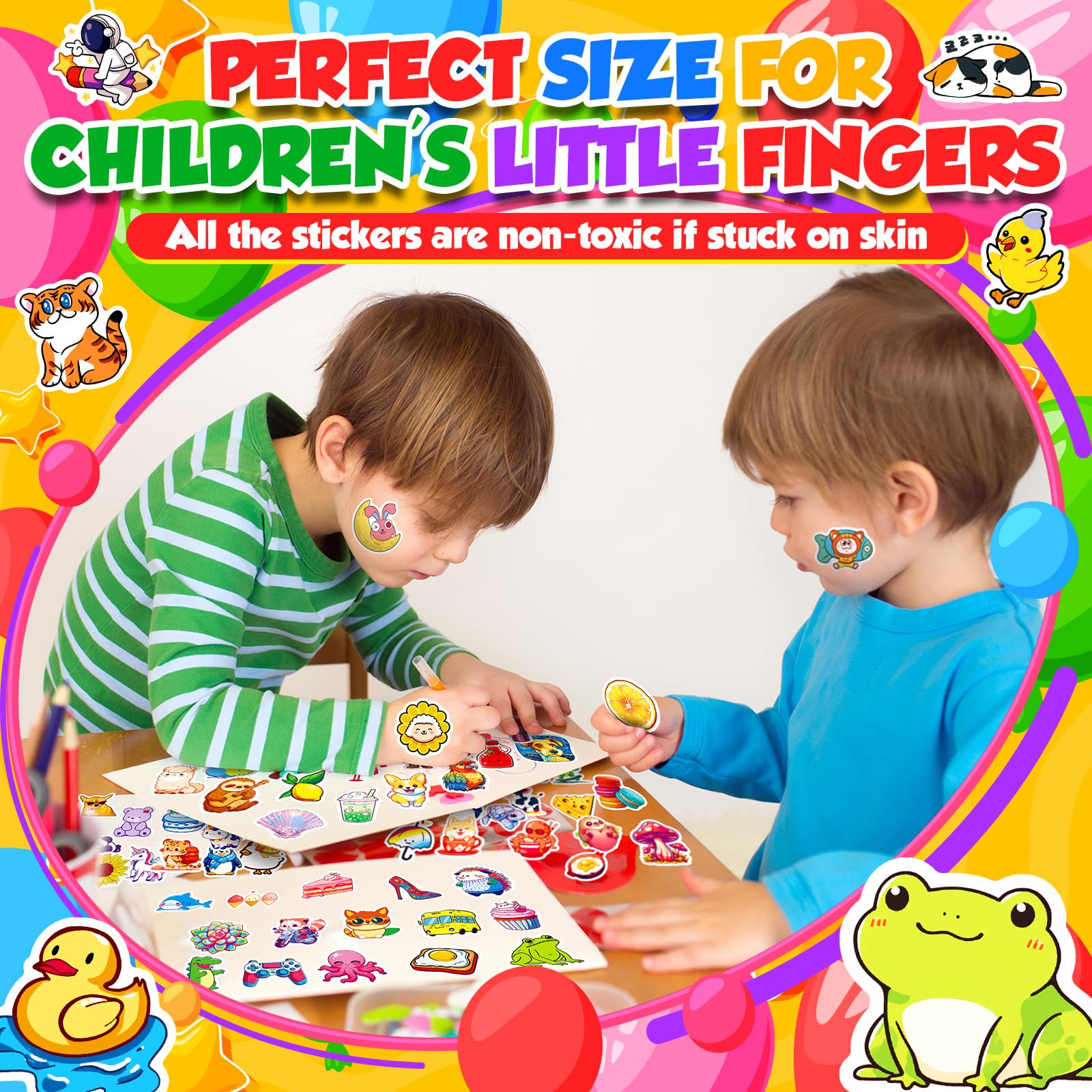 1000 Pcs Waterproof Vinyl Stickers for Kids & Adults - Colorful Bulk Sticker Pack for Water Bottles, Laptops, Scrapbooks | Perfect for School, DIY Crafts, Gifts & Personalization