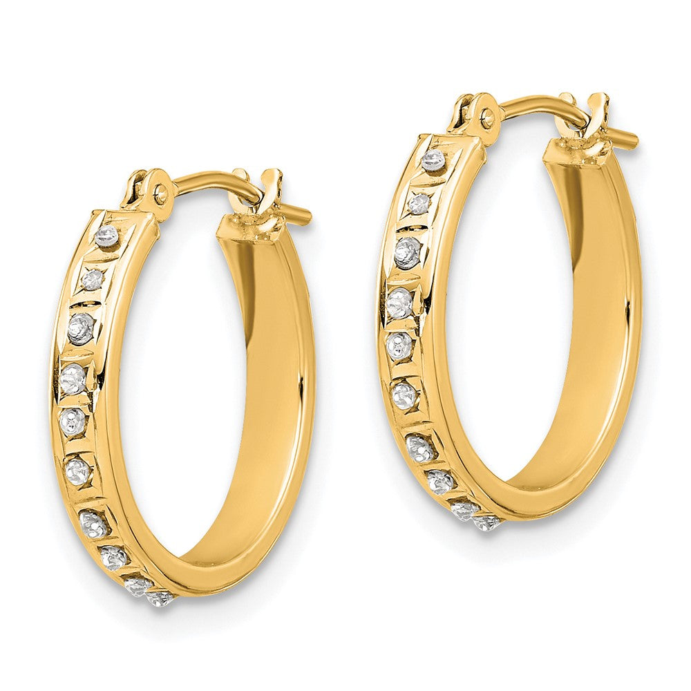 14K Gold Diamond Hoop Earrings for Women - Elegant Polished Design (Model DF345) | Perfect for Weddings, Parties & Everyday Wear