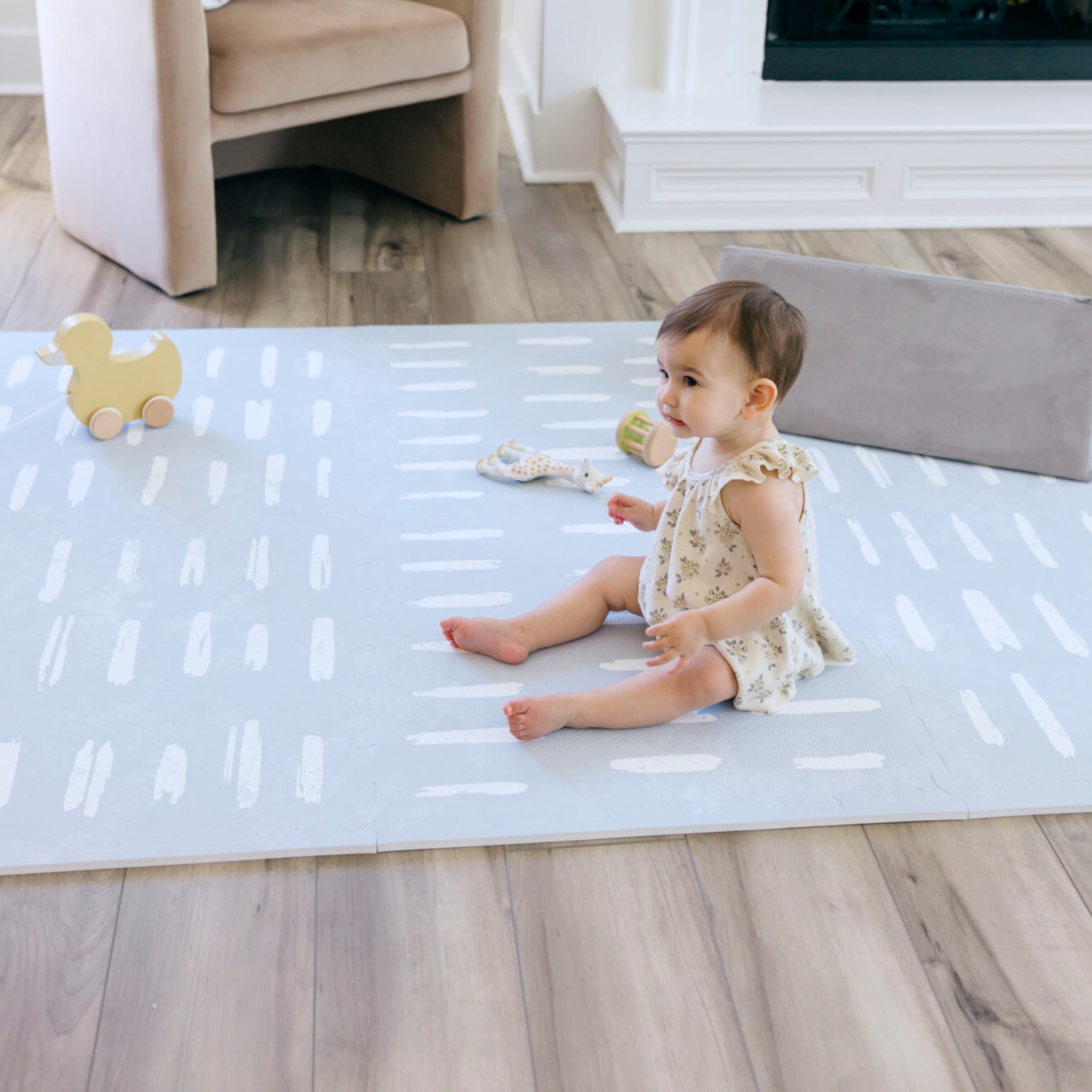 Premium EVA Foam Baby Play Mat - 6x6ft Non-Toxic Floor Mat for Infants & Toddlers | Safe Crawling & Tummy Time Mat | Waterproof Nursery Playroom Rug | Perfect for Daycare, Learning & Play Areas