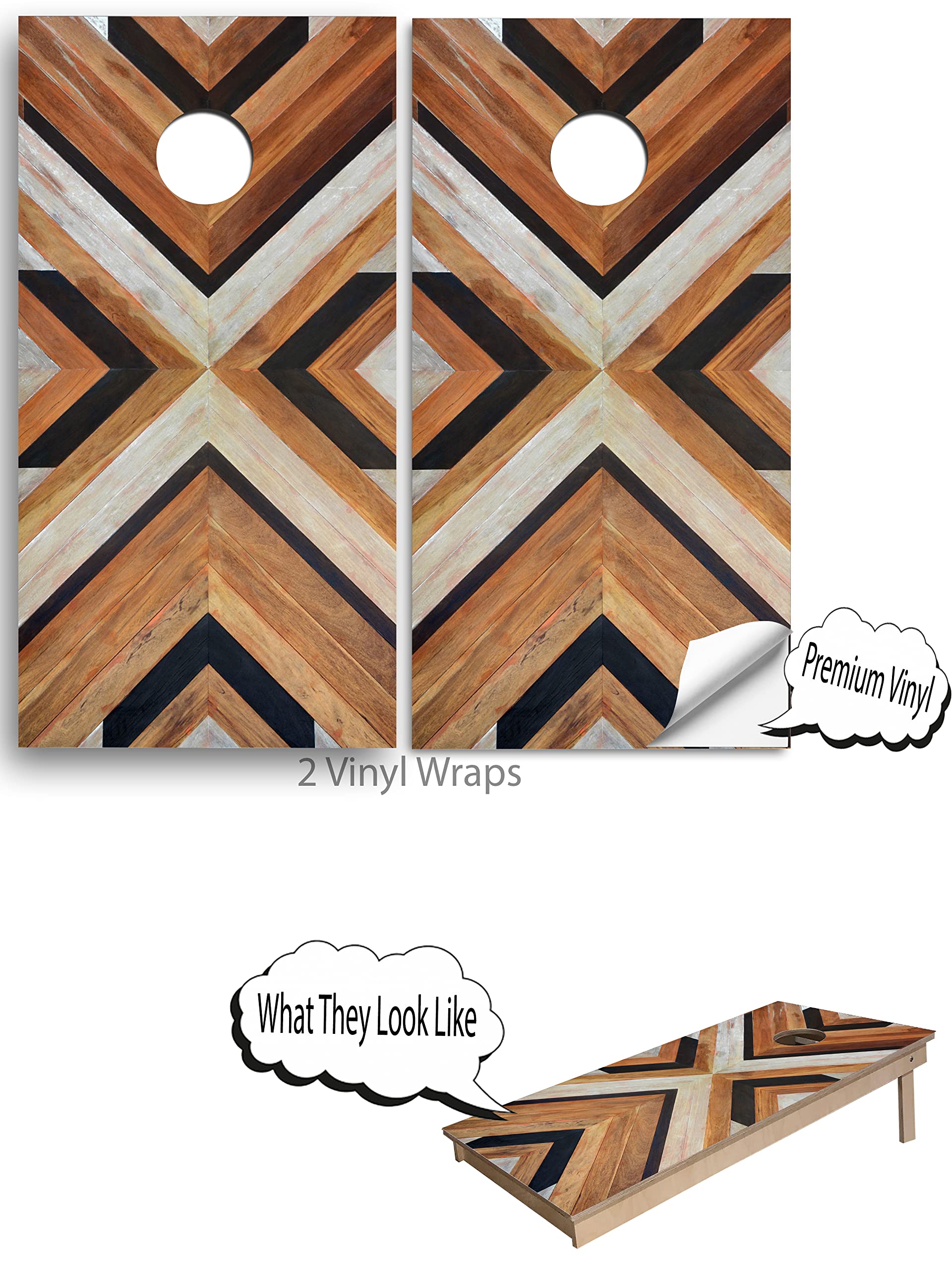 Premium Cornhole Board Wraps & Decals Set of 2 - Customizable Cornhole Skins & Protective Covers for Cornhole Boards - Perfect for Tailgating, Backyard BBQs, and Outdoor Parties