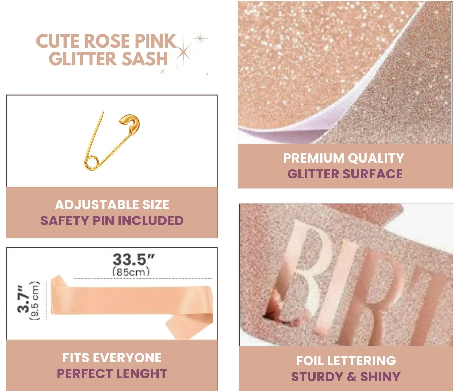 Rose Gold Birthday Girl Sash - Elegant Party Favor for Birthday Celebrations & Special Events - Perfect for Women's Birthday Parties, Bachelorette & Bridal Showers