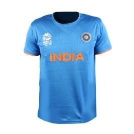 ICC Men's India Cricket Team High Dry Crew Neck T-Shirt (T20 2016 Edition) - Perfect for Cricket Fans, Sports Events & Casual Wear
