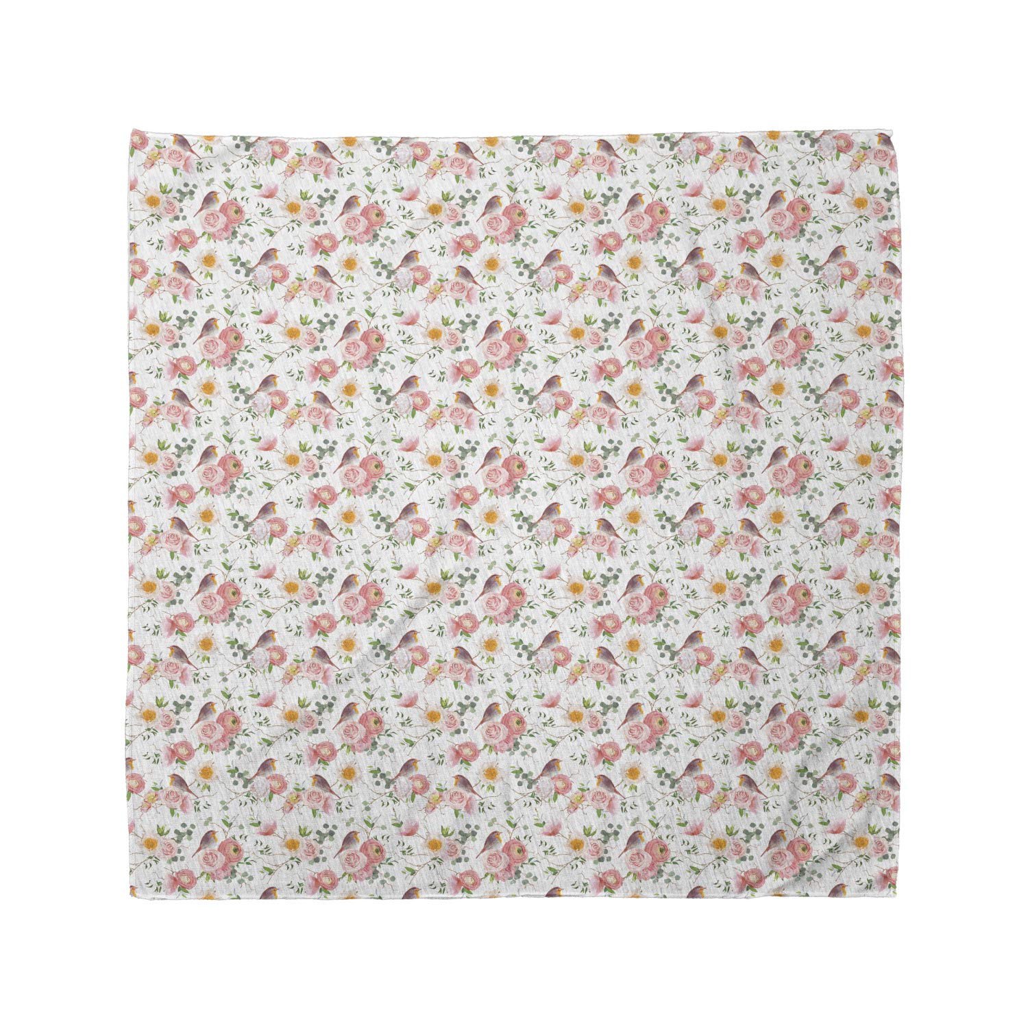 Ambesonne Bird Bandana - Romantic Spring Forest Print Unisex Head & Neck Scarf for Men & Women - Perfect for Outdoor Hiking, Camping, and Fashion Accessories