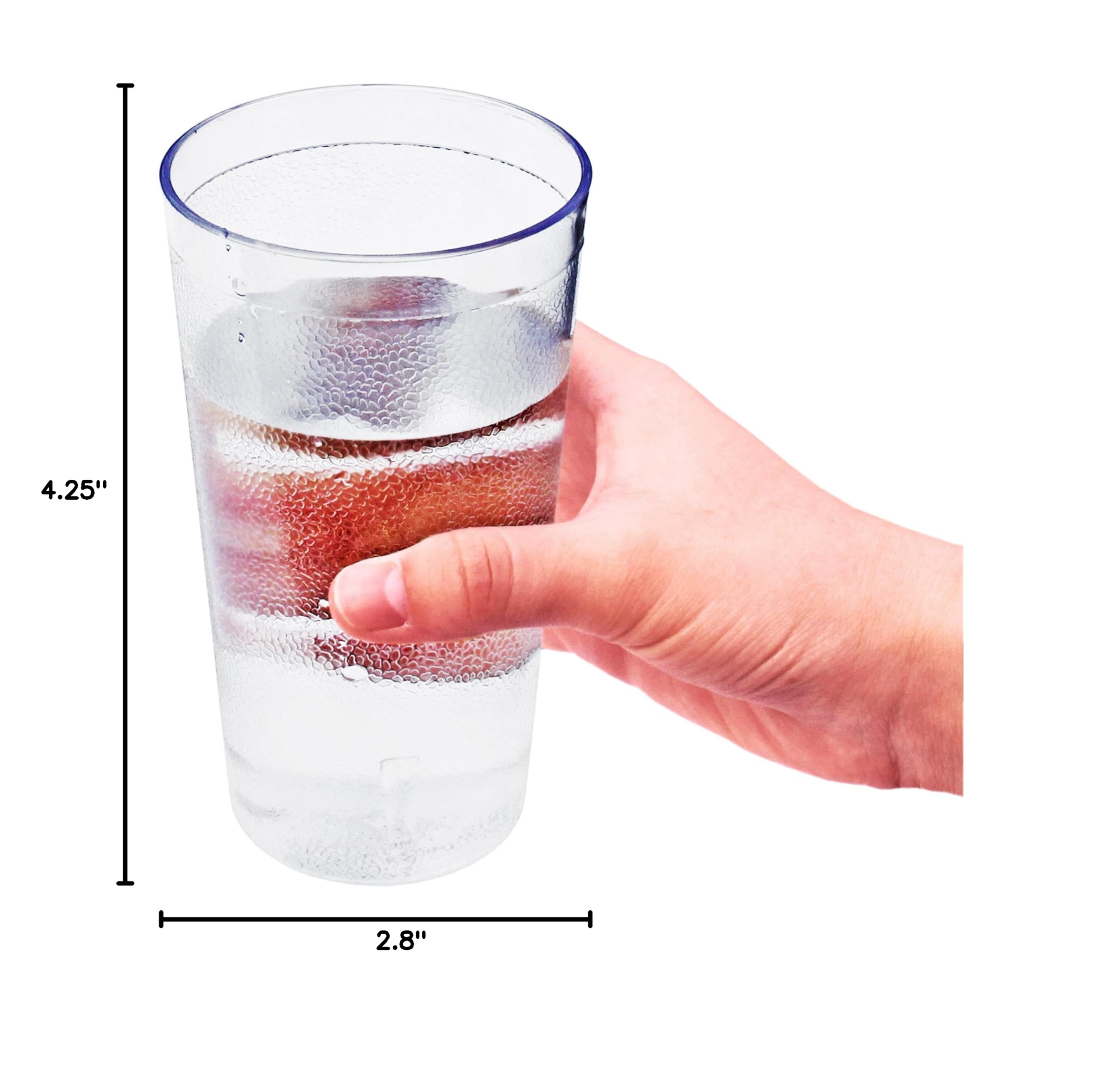 New Star Foodservice 46472 20 oz Clear Stackable Tumbler Beverage Cups – Break-Resistant Commercial SAN Plastic – Set of 72 – Ideal for Restaurants, Cafes, and Catering Services