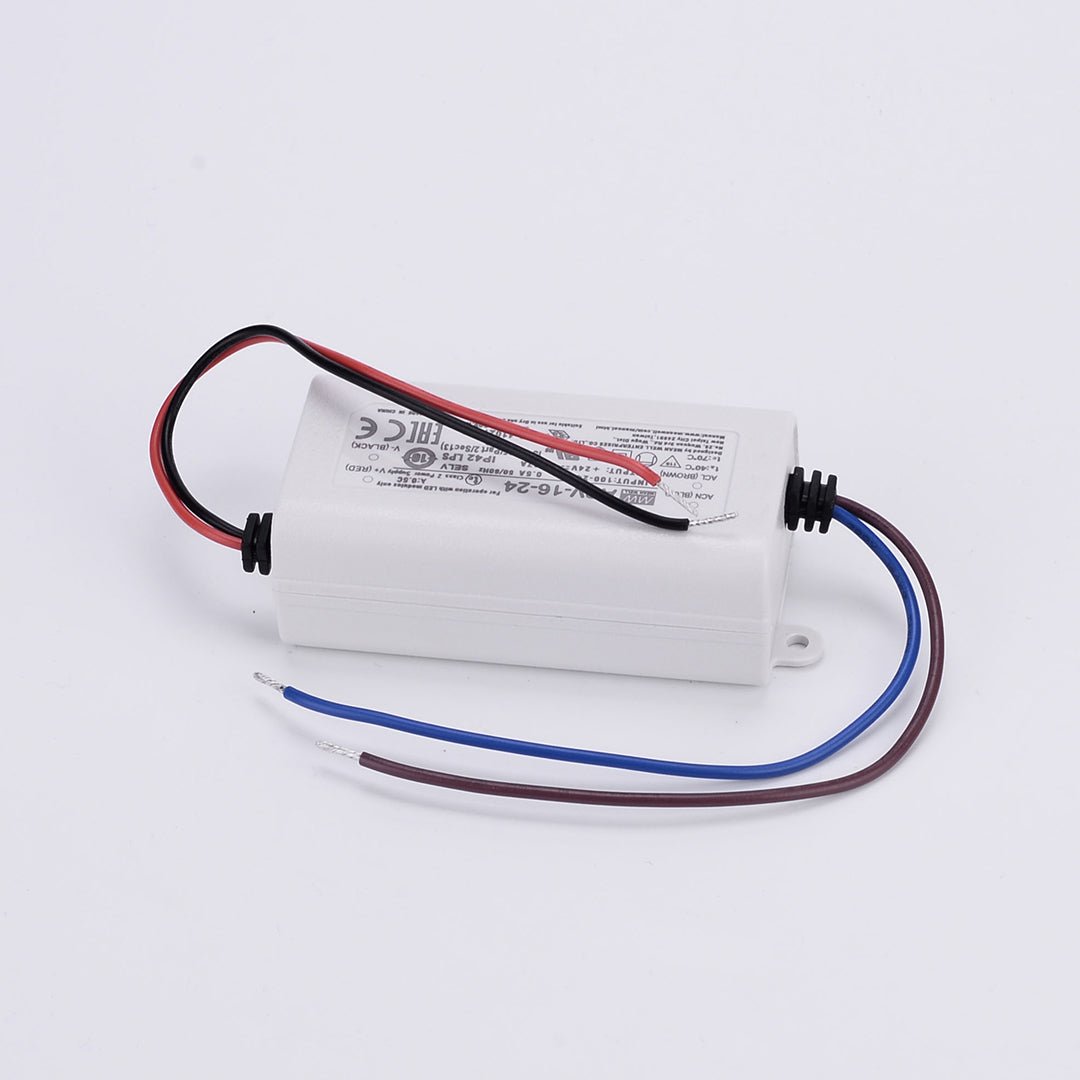16W Meanwell LED Driver - 100-240V AC to 12V DC Power Supply (0.13A) for LED Strip Lights, Cabinet Lighting & DIY Projects