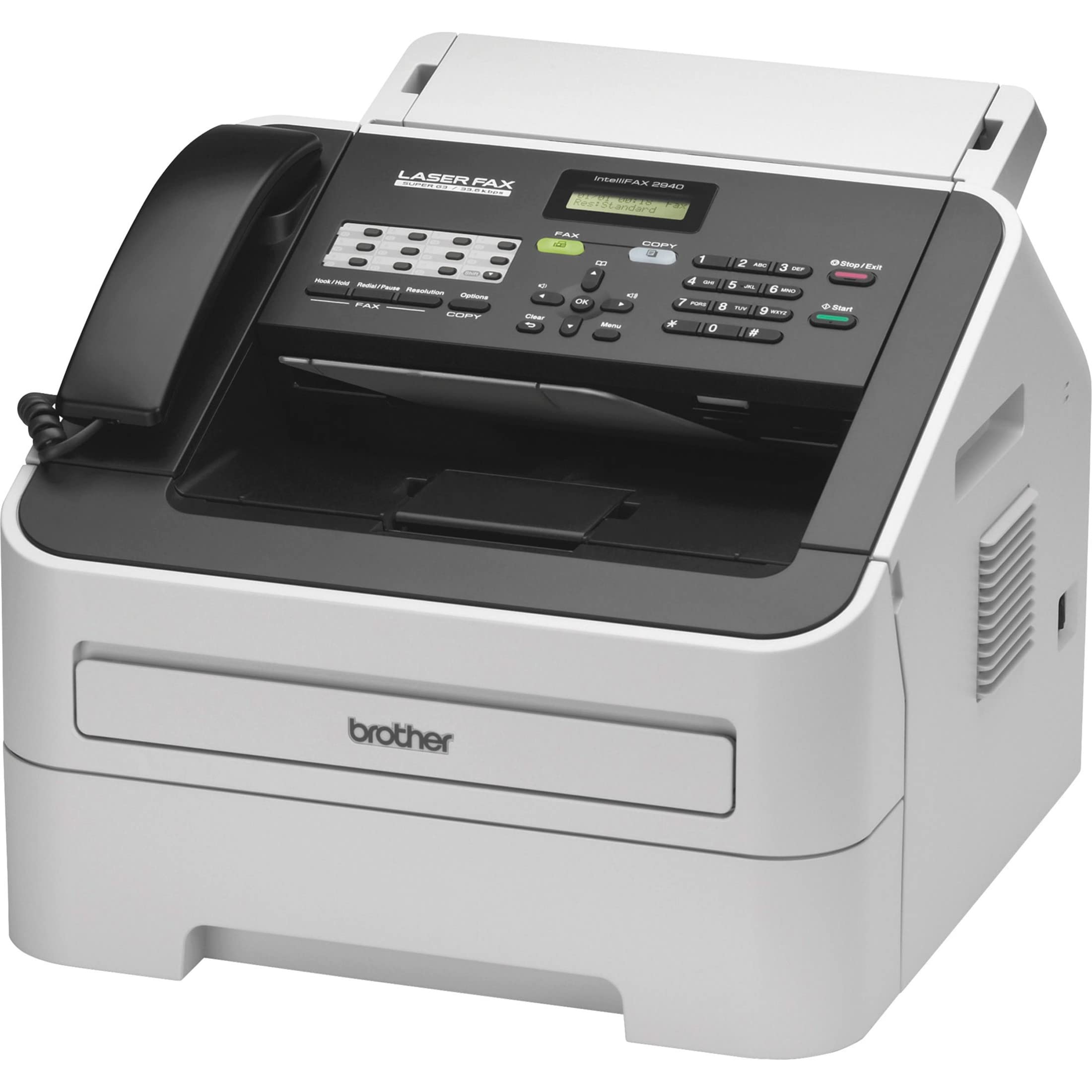 Brother IntelliFax 2940 Laser Printer - High-Speed Fax Machine with 33.6Kbps Modem, Monochrome Printing, Gray Office Printer for Home & Small Business Use | Perfect for Faxing Documents, Printing Reports & Office Communications
