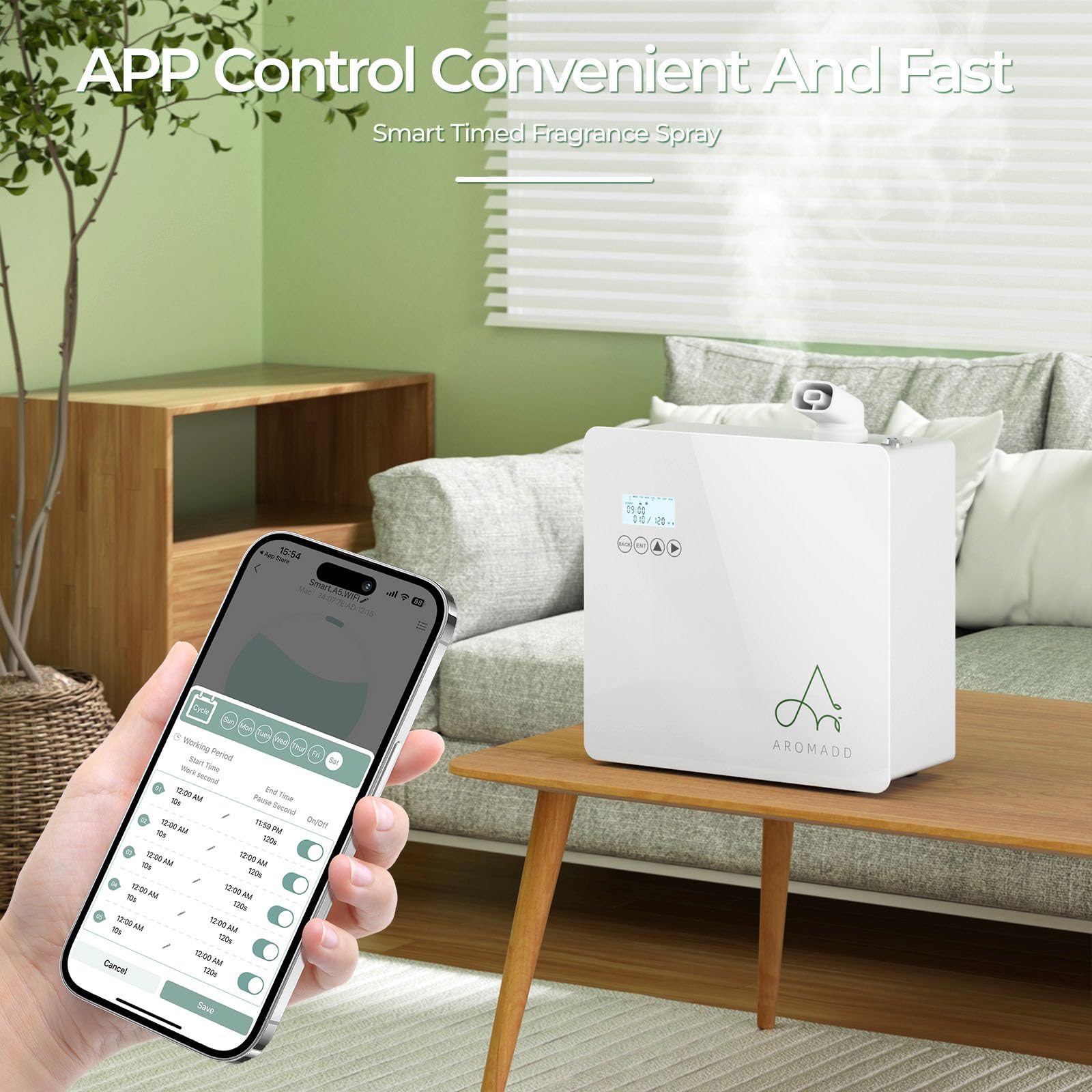2025 Upgraded 3500 Sq.Ft Smart Scent Diffuser - Whole House & Commercial HVAC Aroma System, Waterless Essential Oil Diffuser with Cold Air Technology, 600ML Large Capacity for Home, Office, Hotel, Spa | Create Relaxing Ambiance & Eliminate Odors