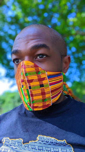 Meji Kente African Print Reversible Face Mask DP3227PM - Stylish & Comfortable for Everyday Wear, Parties & Cultural Events