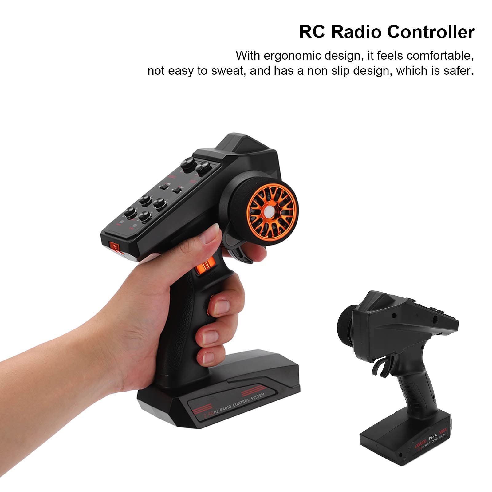 2.4GHz RC Radio Controller with 6 Channels, 400M/1312ft Long Range Transmitter and Receiver for RC Cars, Boats, and Tanks - Perfect for Outdoor Racing and Remote Control Hobbies