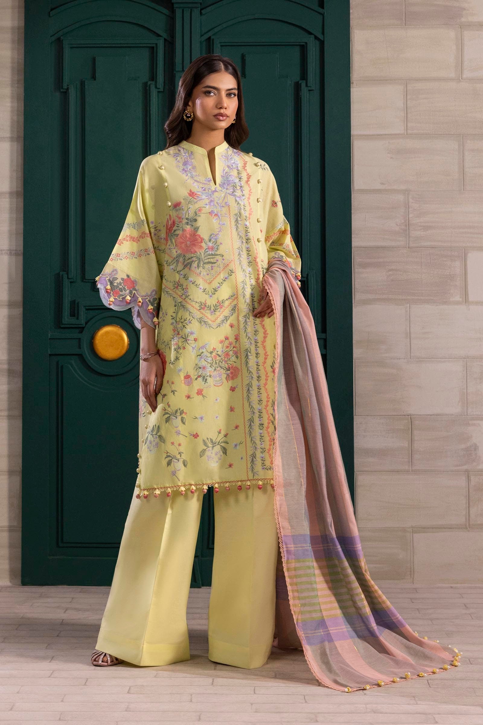 Sana Safinaz Muzlin Vol1 Unstitched Fabric - Premium Pakistani Designer Lawn for Women's Summer Dresses & Casual Wear - Perfect for Festivals, Weddings & Everyday Outfits