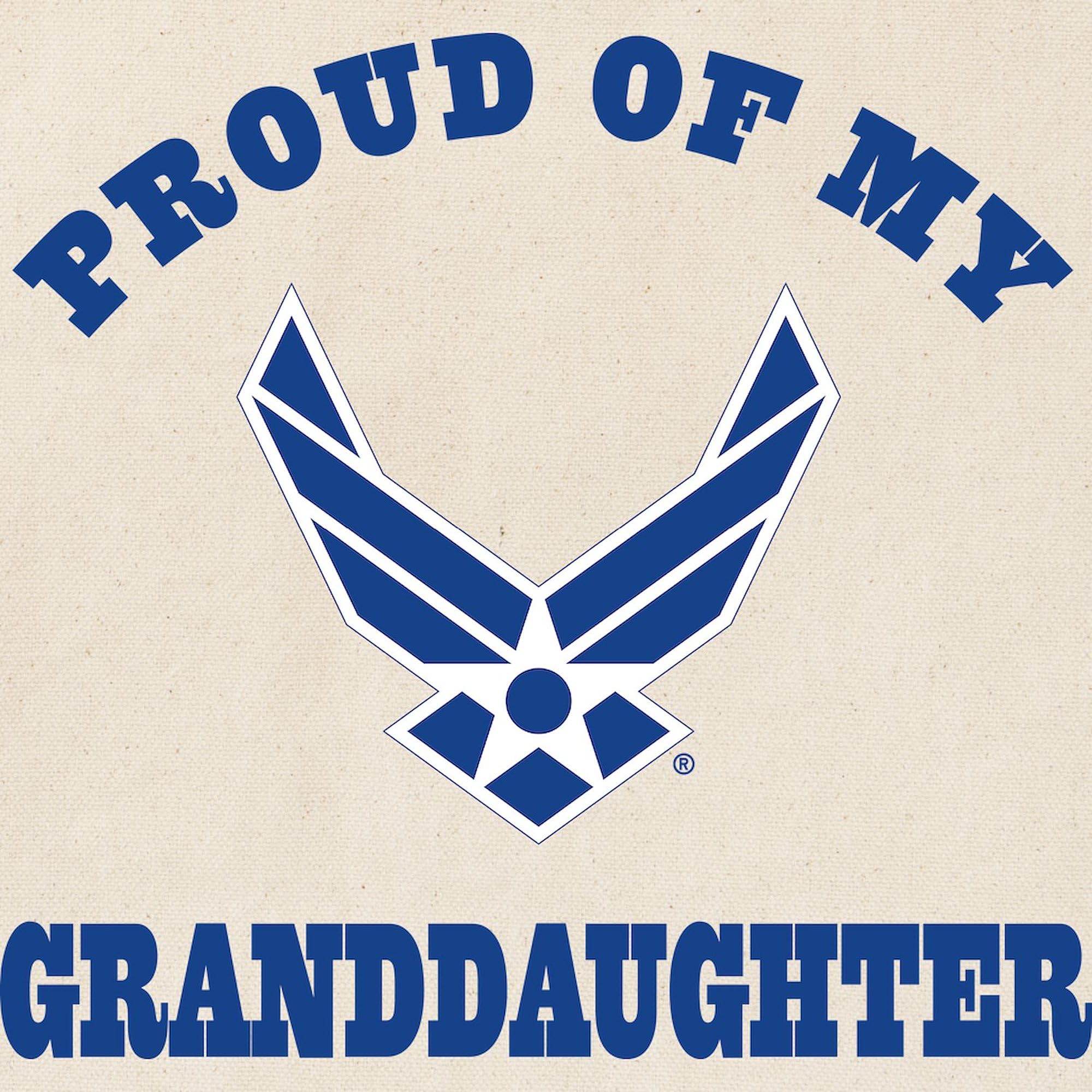 Air Force Granddaughter Tote Bag - Natural Canvas Reusable Shopping Bag for Military Families | Perfect for Groceries, Beach Trips & Proud Military Support