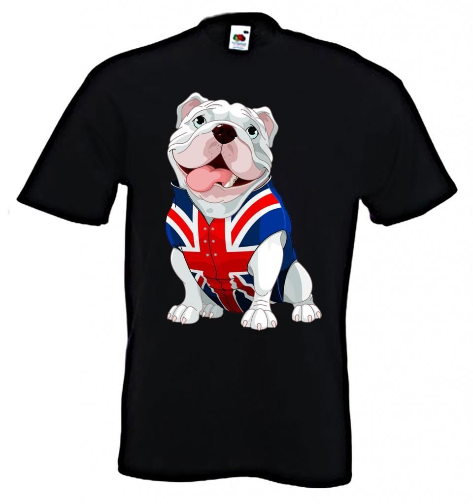 British Bulldog Union Jack T-Shirt for Men - Patriotic Tribal Graphic Tee - Perfect for Casual Wear, Street Fashion & UK Pride Events