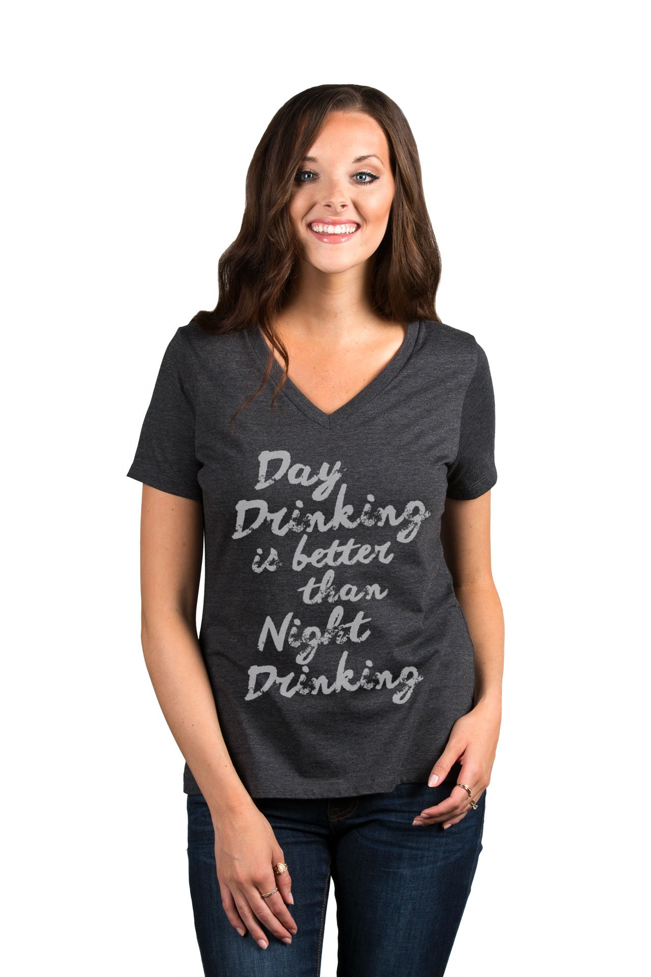 Women's Fashion Relaxed V-Neck T-Shirt Tee - Comfortable Casual Daywear for Outings, Brunch & Weekend Activities