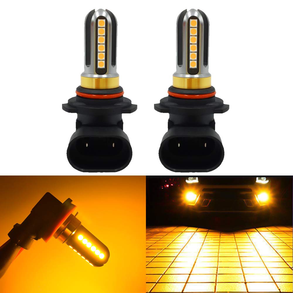 Super Bright 9006 HB4 LED Fog Light Bulbs - 4000LM, 3000K Amber Orange, High Power for Car Fog Driving Lights - Perfect Replacement for Auto Fog Lamps with 2 Year Warranty - Ideal for Night Driving, Off-Roading & Bad Weather Conditions