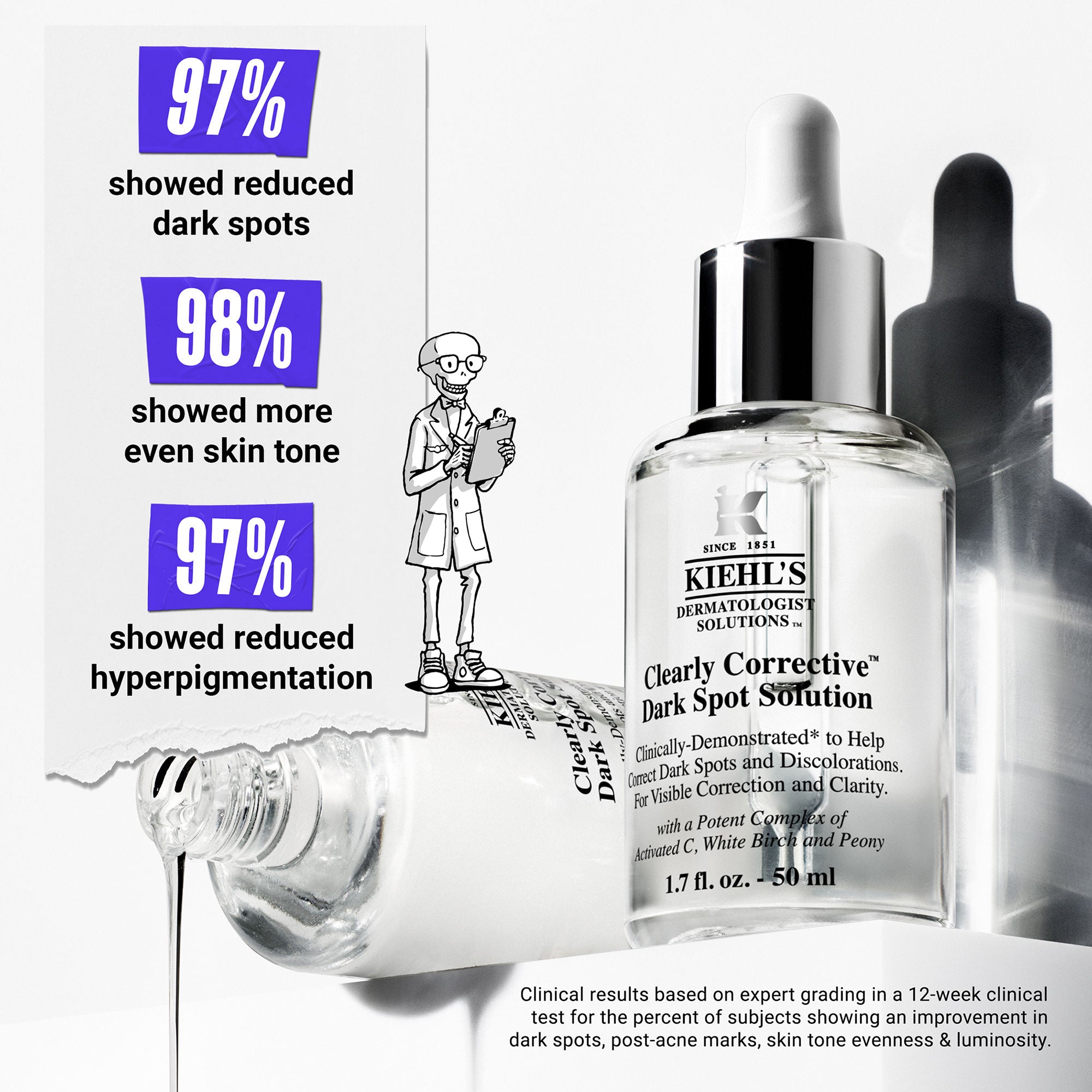 Kiehl's Clearly Corrective Dark Spot Solution - Brightening Serum for Hyperpigmentation & Uneven Skin Tone | Perfect for Daily Skincare Routine & Nighttime Use