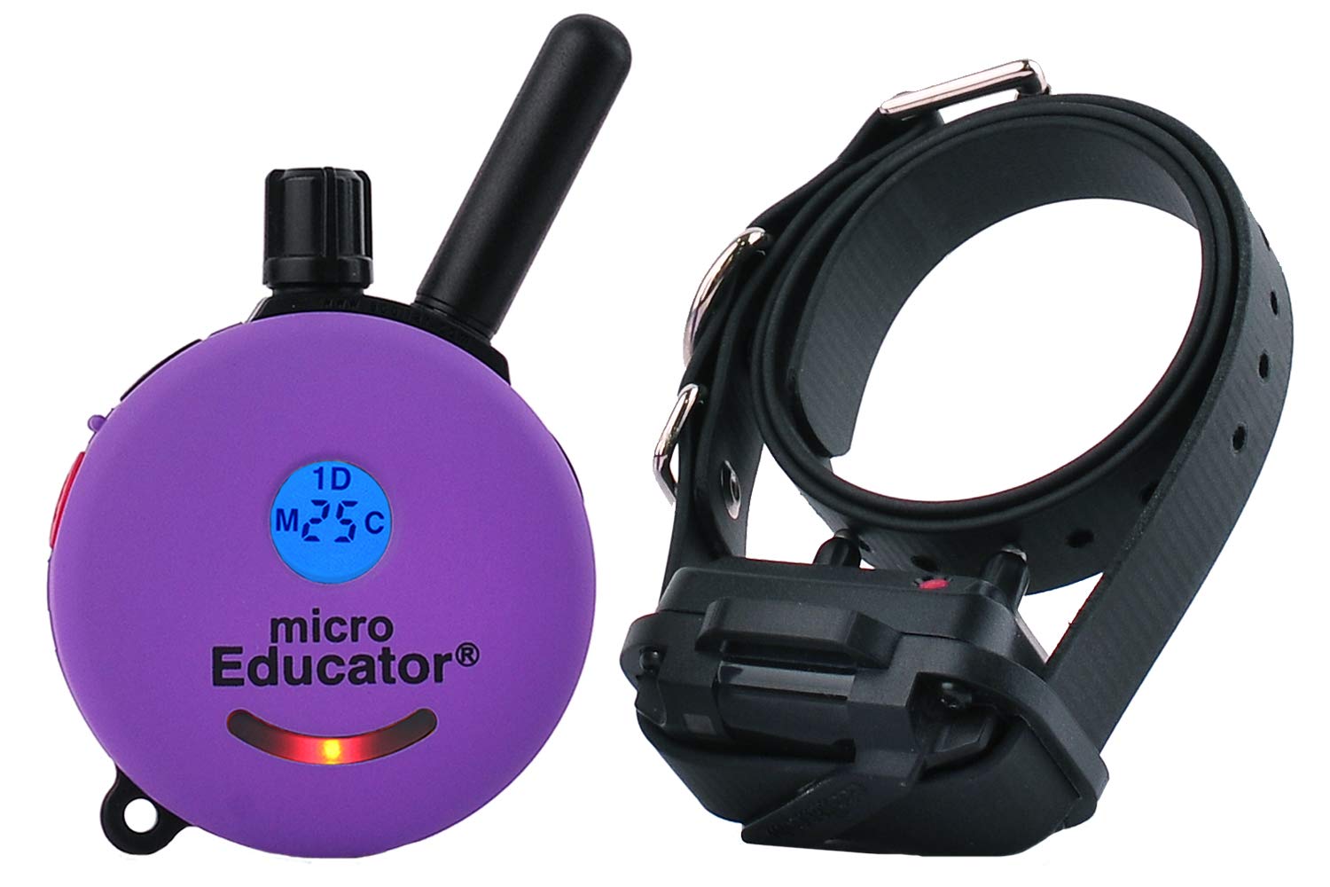 Humane Dog Training Collar with Remote - Educator E-Collar for Small Dogs | 100 Safe Stimulation Levels, Waterproof, Rechargeable, Night Light | 1/3 Mile Range | Perfect for Obedience Training, Behavior Correction & Night Walks (Purple)