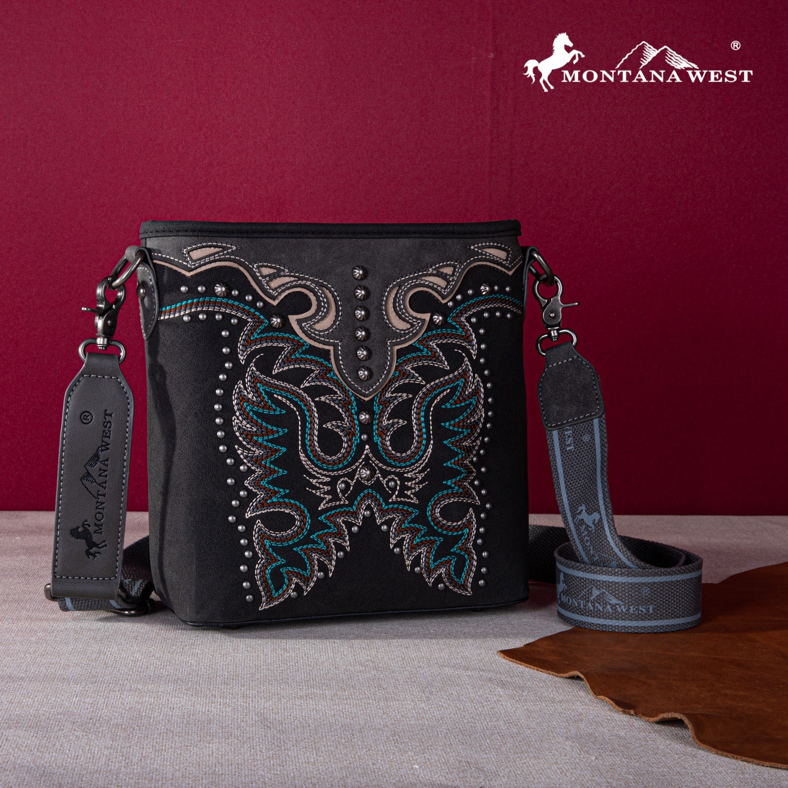 Montana West Embroidered Concealed Carry Crossbody Bag for Women - Stylish & Secure Handbag with Hidden Gun Pocket - Perfect for Everyday Use, Travel & Outdoor Activities