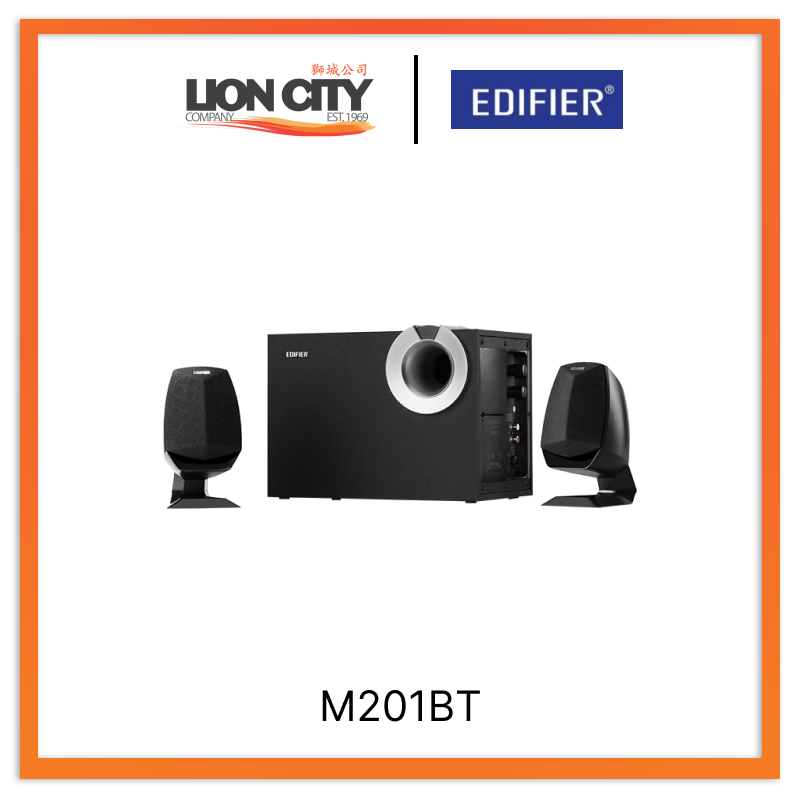 EDIFIER M201BT 2.1 Channel Bluetooth 5.0 Speaker System - 34W Powerful Sound, Deep Bass, Wireless Audio for Home Theater, Gaming & Music - Black