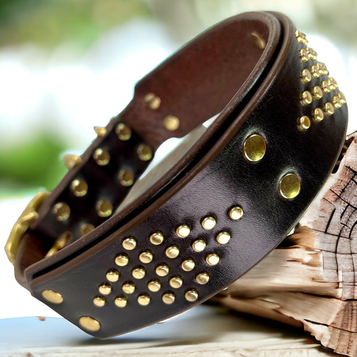 Premium Monaco Wide Leather Dog Collar for Medium & Large Breeds – Durable, Adjustable & Stylish Pet Accessory for Walking, Training & Everyday Use