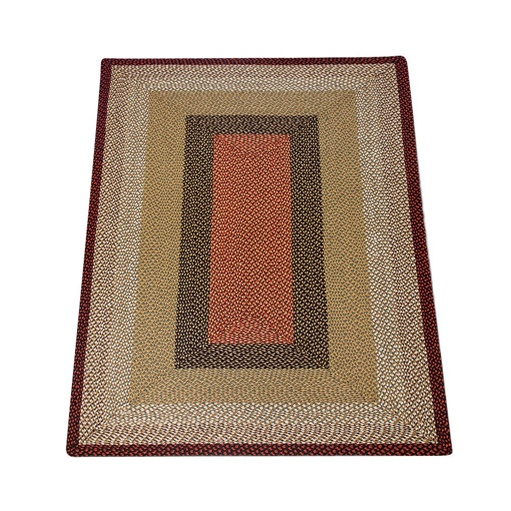 Earth Rugs 5' x 8' Area Rug - Burgundy & Mustard Bohemian Style Handmade Rug for Living Room, Bedroom, Dining Room Decor