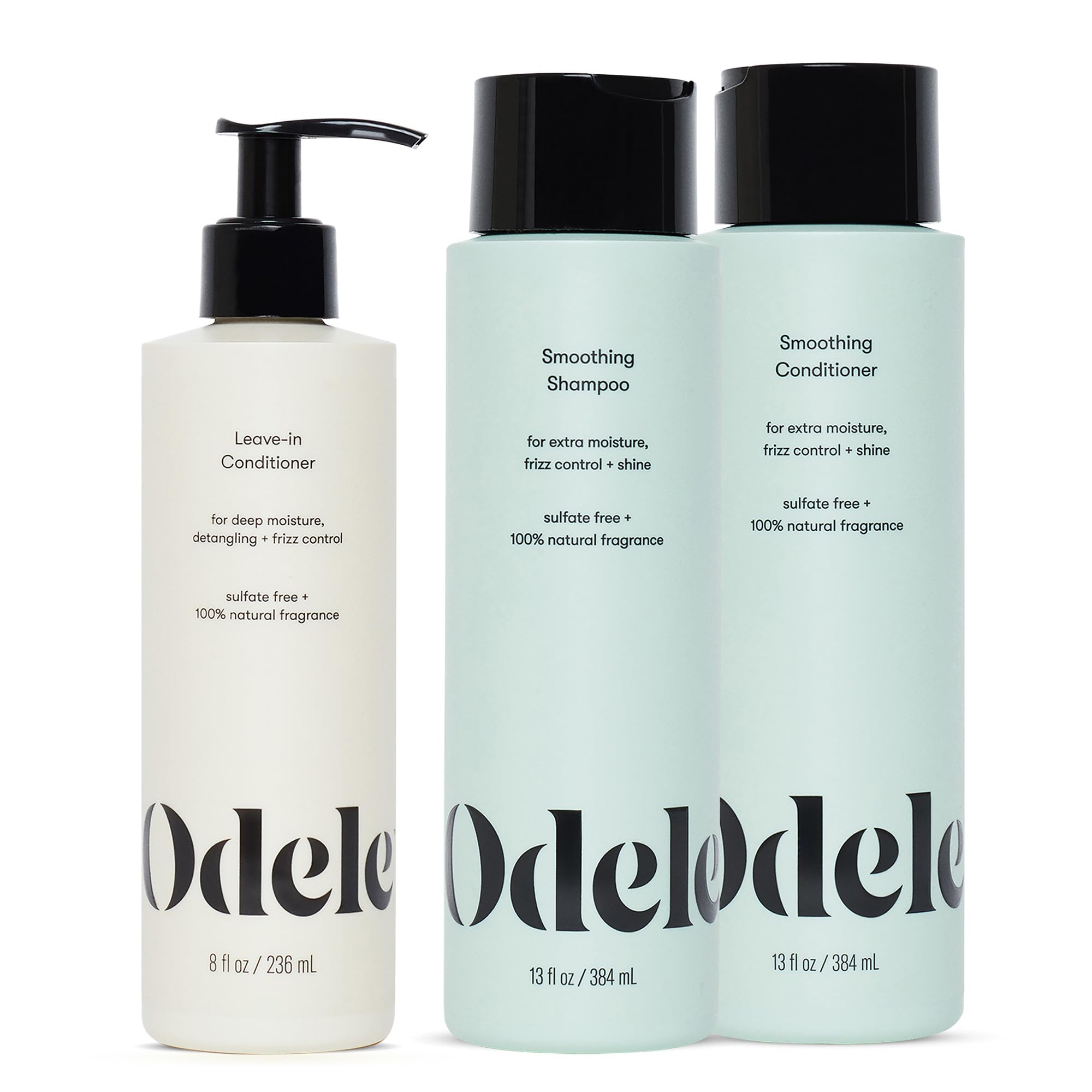 Sulfate-Free Shampoo & Conditioner Set with Leave-In Treatment - Hydrating, Frizz Control & Shine for Straight to Curly Hair | Daily Hair Care for Smooth, Healthy Locks at Home or Salon