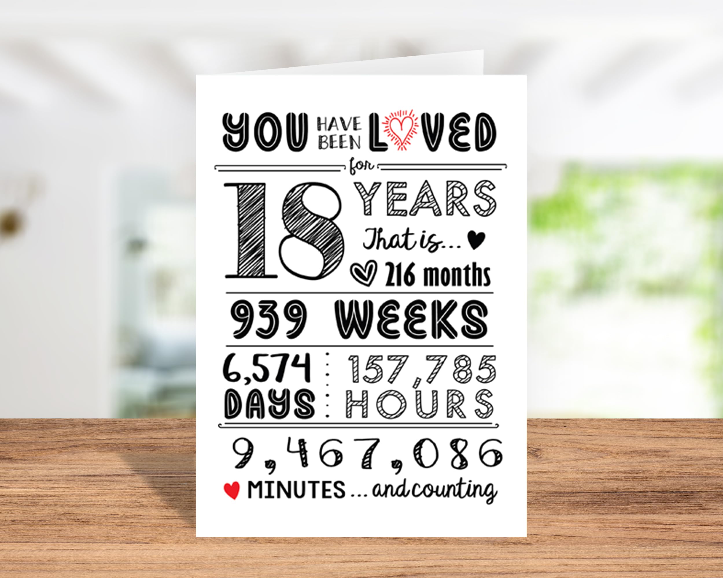 Katie Doodle 18th Birthday Card - Cute 18th Birthday Gifts for Girls & Boys | Happy 18th Birthday Decorations | Includes '18 Years Loved' Card & Envelope | Perfect for Birthday Parties, Milestone Celebrations & Gift Giving