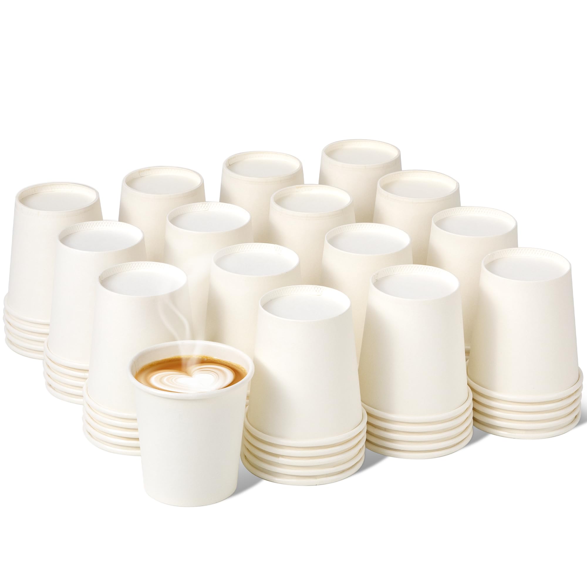 1000 Pack 10 oz Disposable Paper Coffee Cups - Premium White Hot & Cold Drink Cups - Thickened Durable Bulk Paper Cups for Coffee, Tea, Parties, Office, Home, Cafes & Events - Perfect for Takeout, Catering & Daily Beverage Use