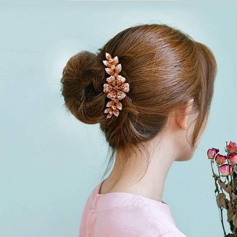 FAMEZA Rhinestone Flower Hair Comb Clip - Elegant Bridal Wedding Hair Accessories for Women, Multicolor (1 Piece) - Perfect for Weddings, Prom, Parties & Special Occasions