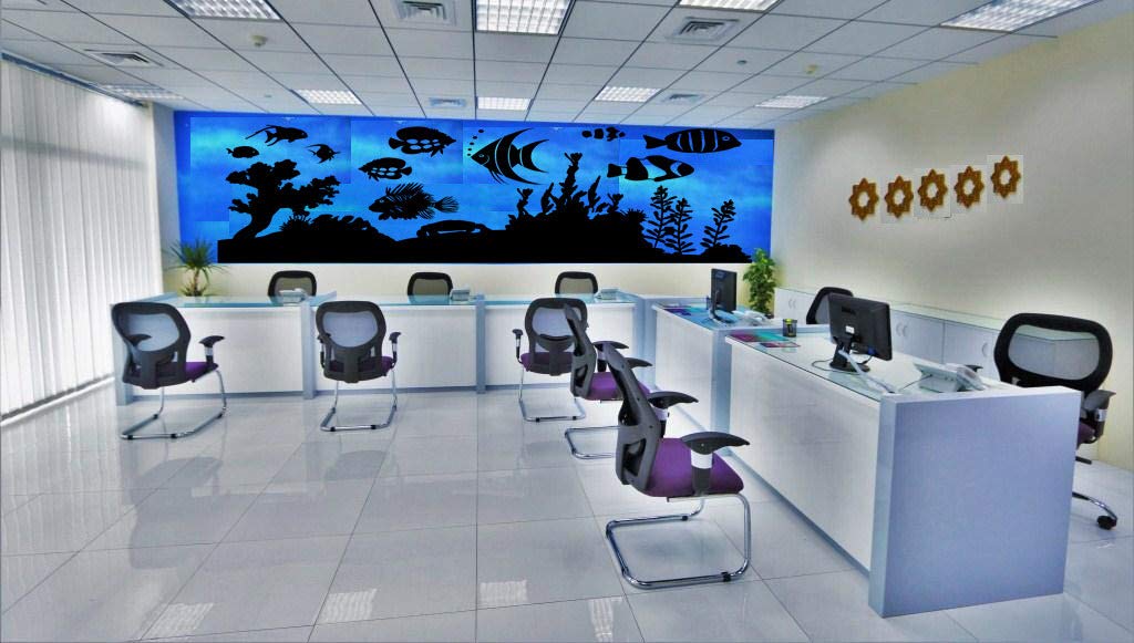 Customizable Fish Tank Stickers - Underwater Ocean Theme Wall Decals for Indoor Aquarium & Kids Bedroom Decor | Peel & Stick Rearrange Cut-Out Fish Decor | Perfect for Home, Office, Nursery & Classroom Underwater Scenes (Red)