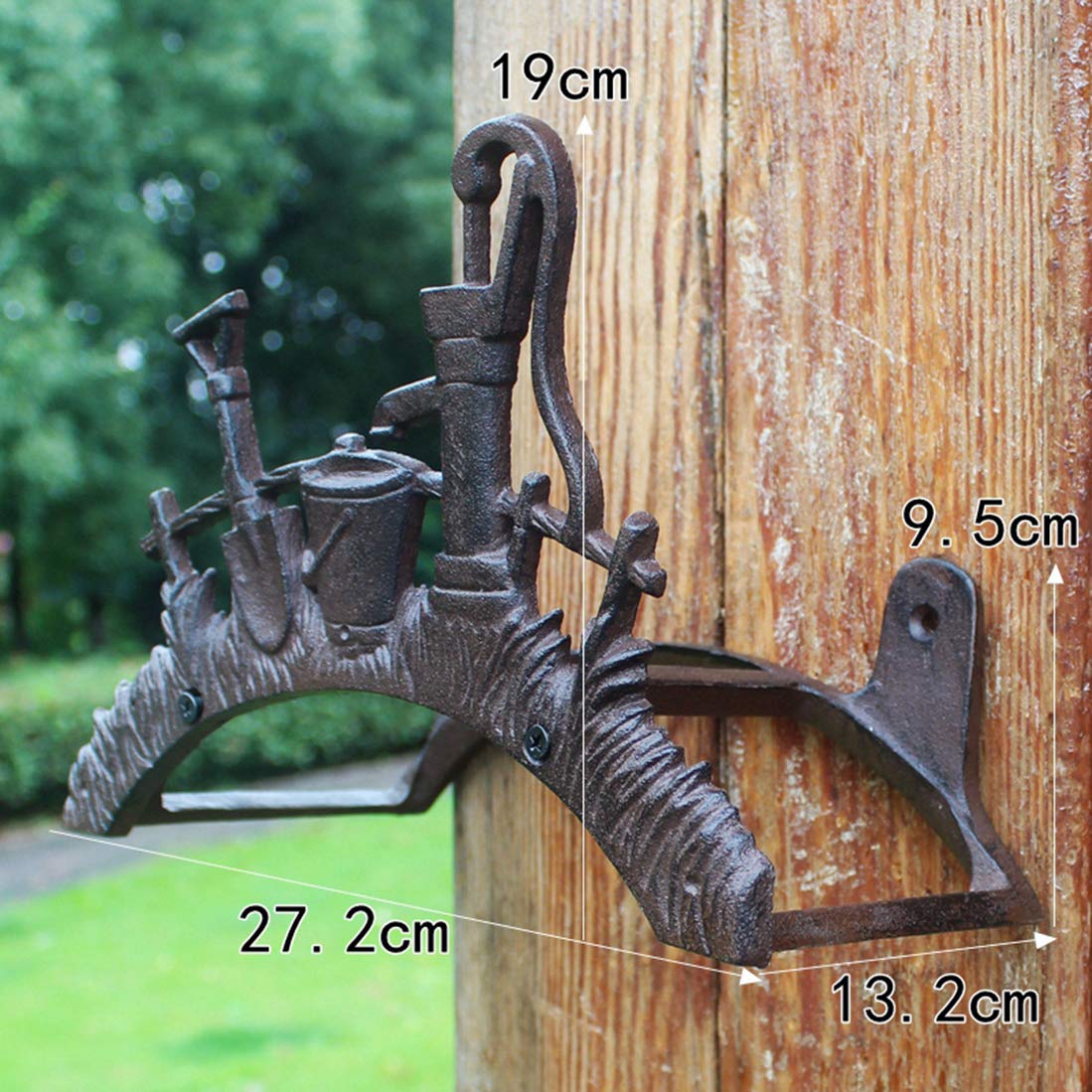 Heavy Duty Cast Iron Garden Hose Holder - Wall Mounted Metal Hose Hanger & Reel Storage Organizer for Outdoor Watering, Yard Maintenance, and Garage Organization