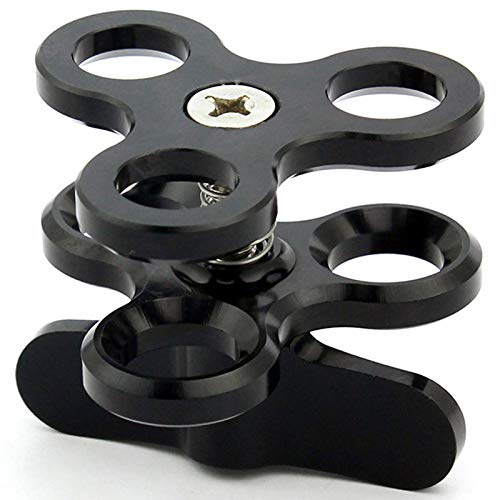 Luntus Aluminum Alloy 3-Section Joint Clamp Mount with Brightening Lamp Holder - Diving & Underwater Photography Accessories (Black) - Perfect for Scuba Diving, Marine Exploration and Professional Underwater Videography