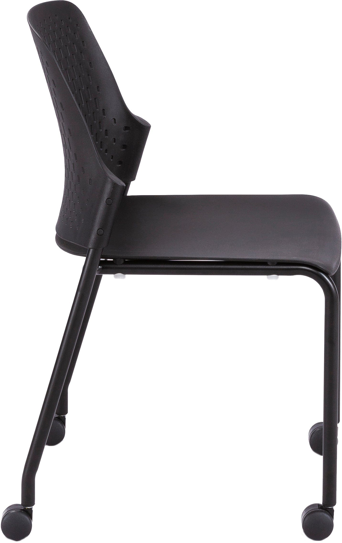 Safco Next™ Stack Chair with Casters - Set of 4 (4314) | Ergonomic Office Chairs for Conference Rooms, Classrooms & Home Offices | Durable & Space-Saving Stackable Design