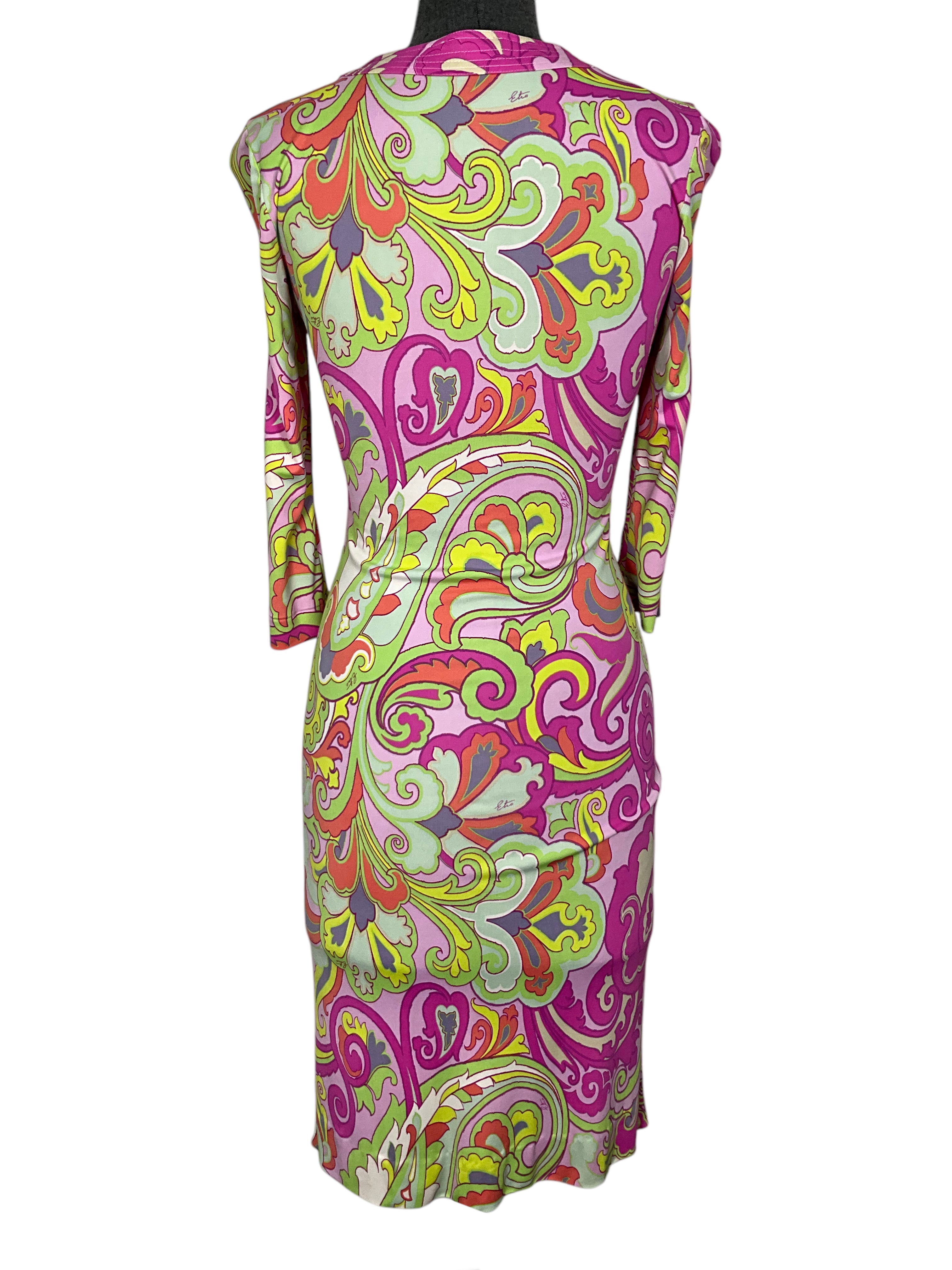 ETRO Abstract Printed Knee Length Dress - Women's Size 42 (US 12) | Elegant Floral Pattern Formal & Casual Wear for Parties, Weddings & Office