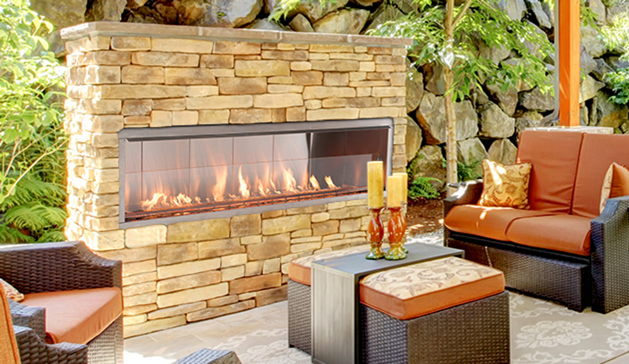 36 Inch Linear Vent-Free Outdoor Gas Fireplace - VRE4636 - Perfect for Patios, Decks, and Backyard Gatherings