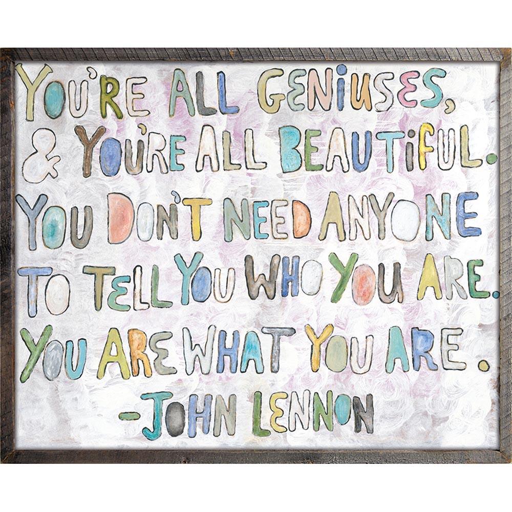 You're All Geniuses Inspirational Art Print - Motivational Wall Decor for Home, Office & Classroom