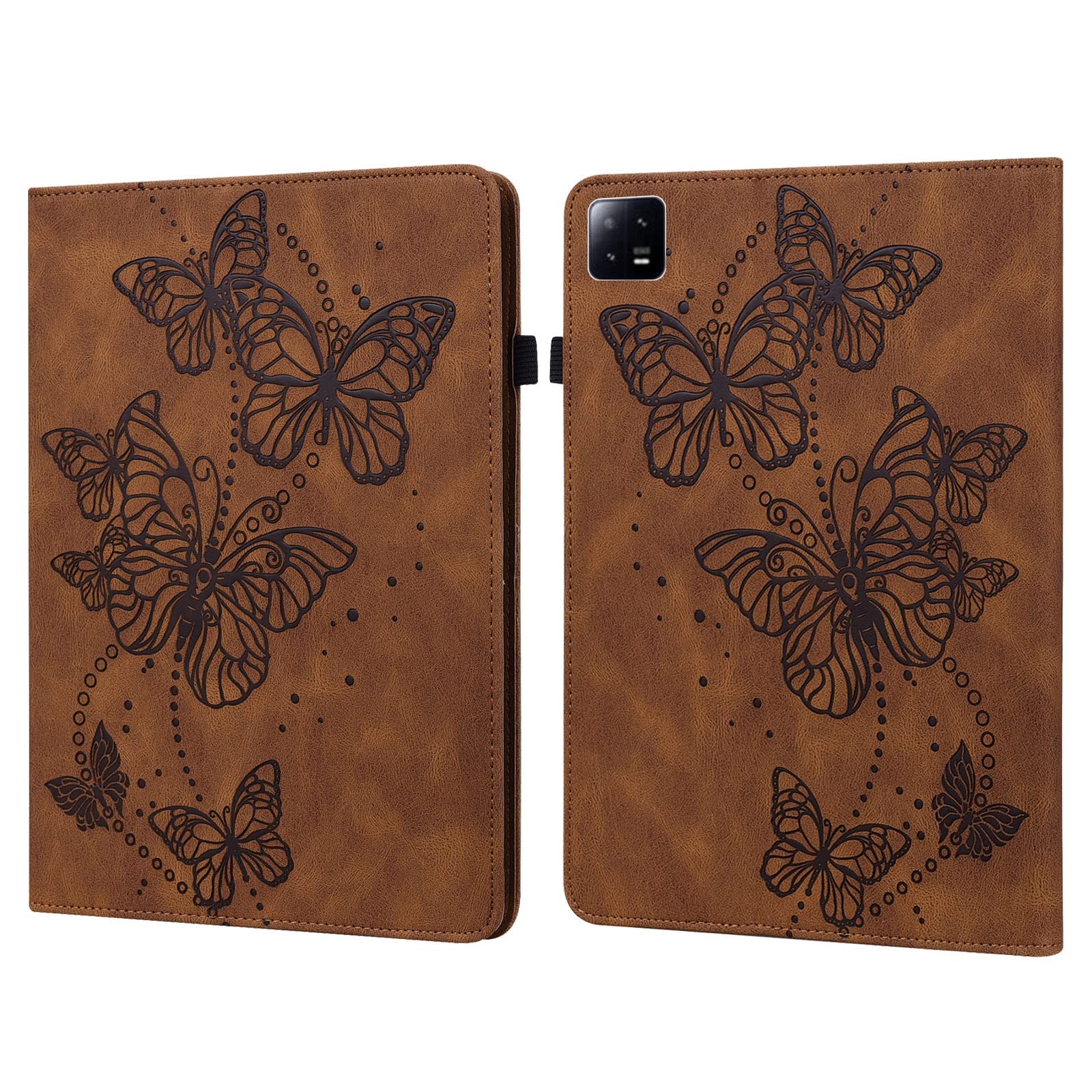 Xiaomi Pad 6 Tablet Case - Premium Leather Cover with Embossed Butterfly Design - Protective Sleeve for Work, School & Travel