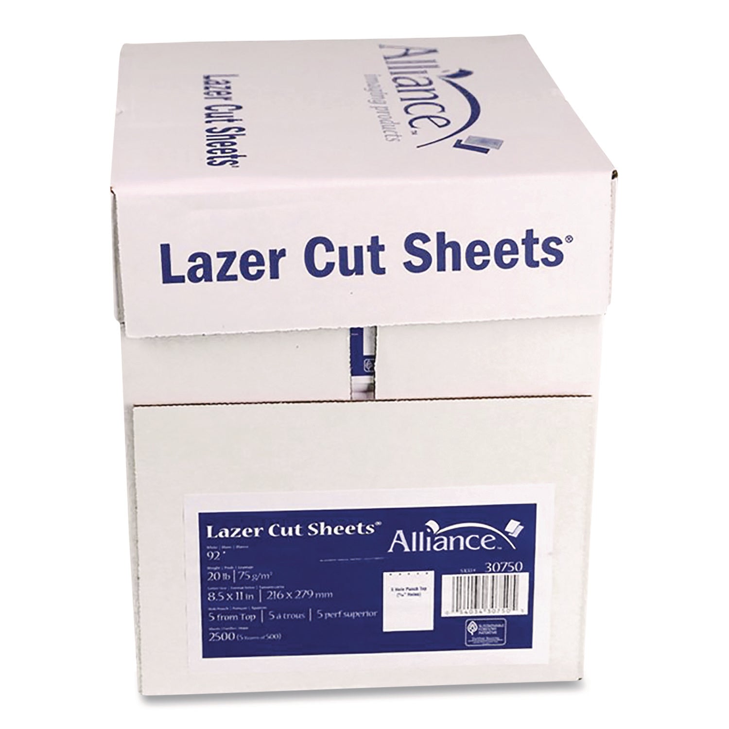 Premium Laser Cut Printer Paper - 92 Bright, 5-Hole Punched, 20 lb Bond Weight, 8.5 x 11 Inches, White - 500 Sheets per Ream (5 Reams/Carton) - Ideal for Office Documents, School Projects & Home Printing