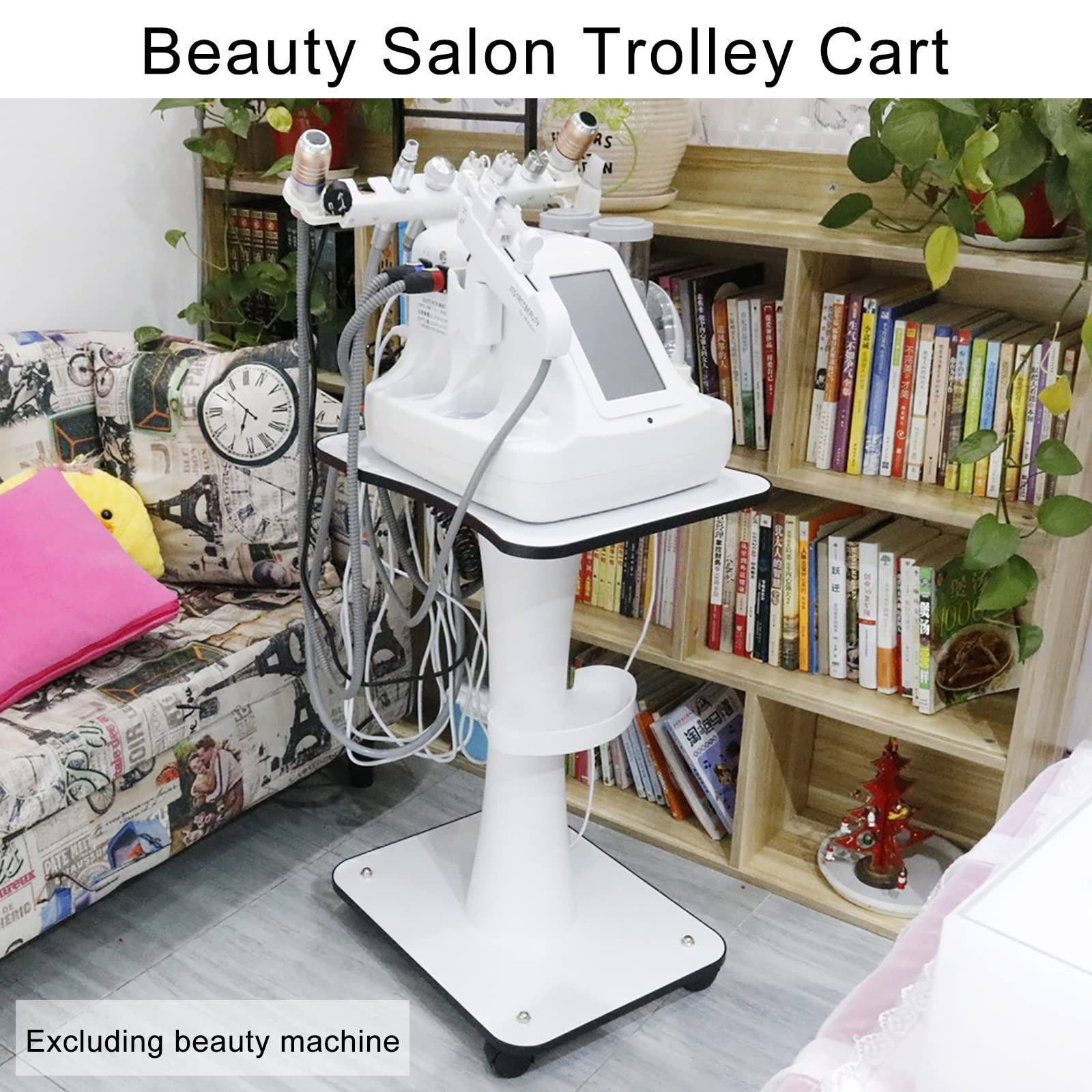 Professional Salon Trolley Stand with Wheels - Beauty Utility Rolling Cart for Hair & Spa Tools - Mobile Storage Equipment with Instrument Tray - Perfect for Salon, Spa & Home Beauty Stations