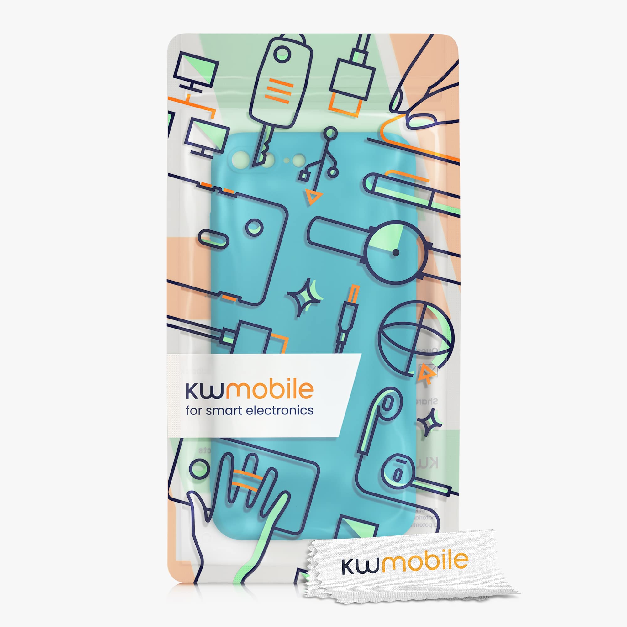 kwmobile Slim Protective TPU Silicone Phone Case for Apple iPhone 7 Plus/iPhone 8 Plus - Shockproof Cover with Non-Slip Grip - Ocean Blue - Perfect for Everyday Use, Travel & Outdoor Activities